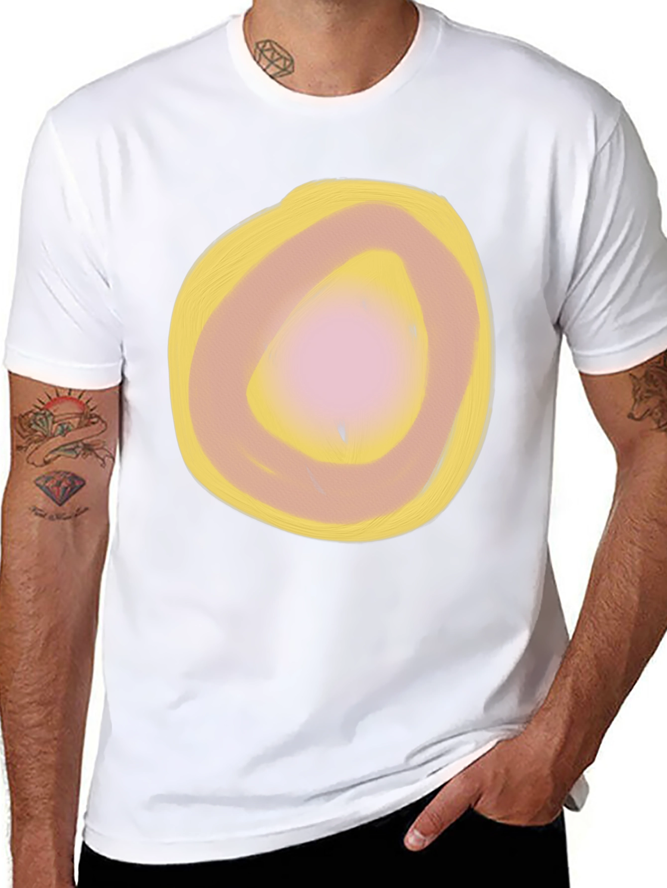 Abstract Circle Graphic Black T-Shirt