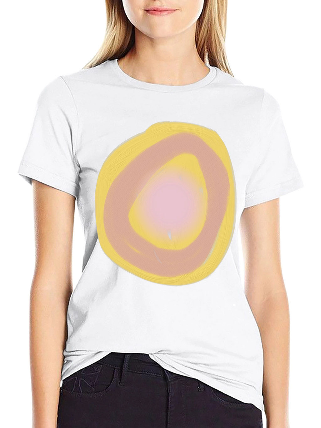 Abstract Circle Graphic Black T-Shirt
