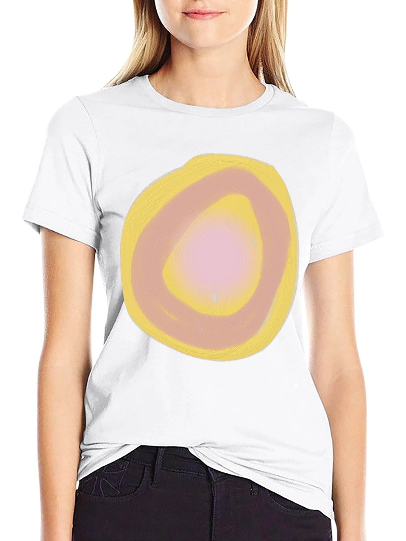 Abstract Circle Graphic Black T-Shirt