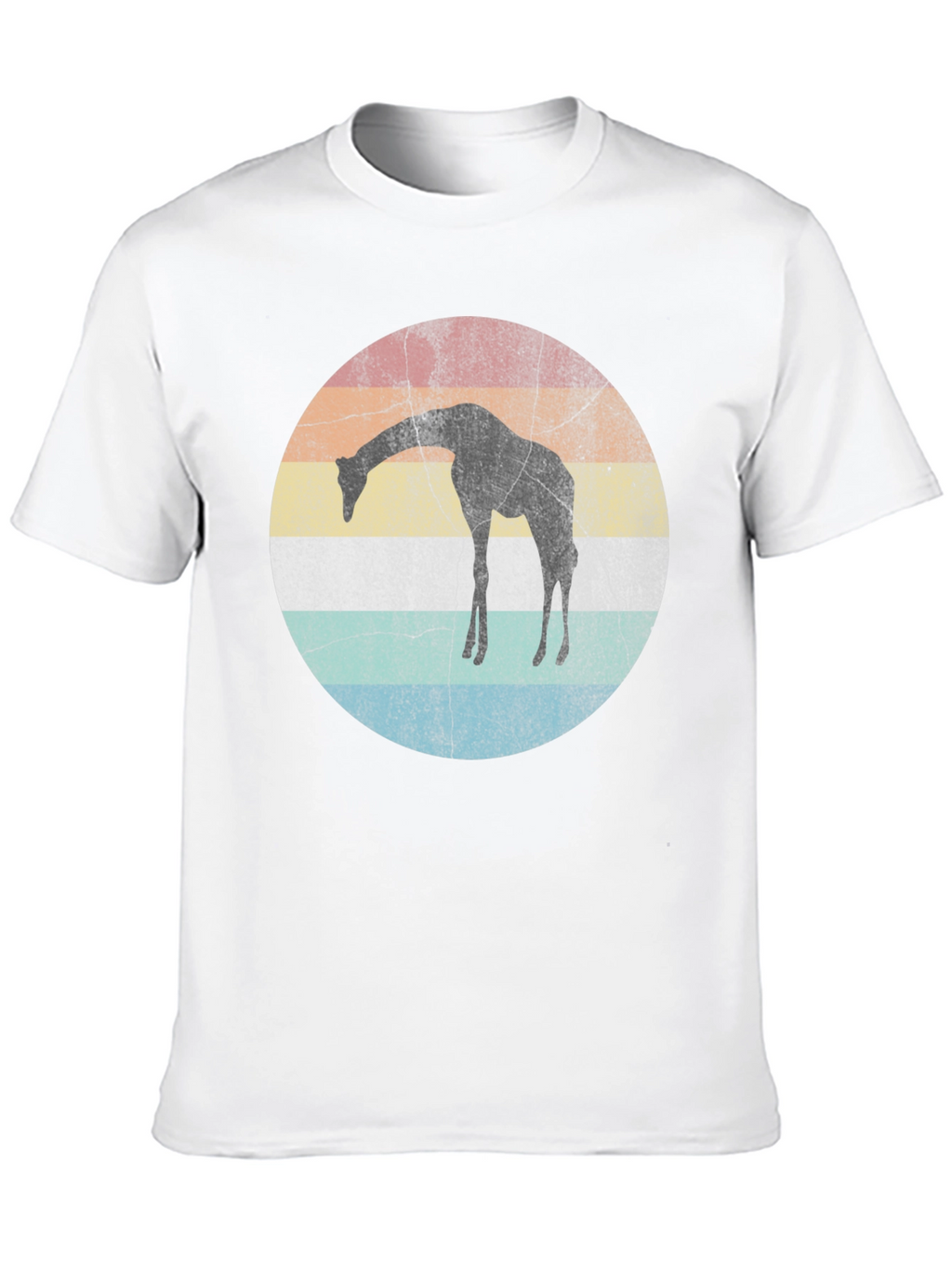 Retro Giraffe Sunset Graphic T-Shirt