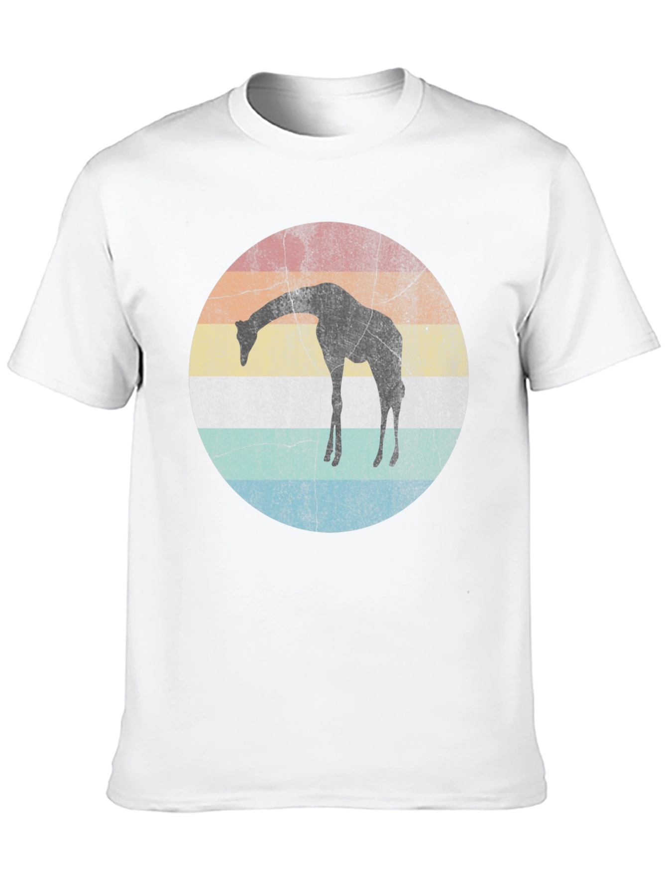 Retro Giraffe Sunset Graphic T-Shirt