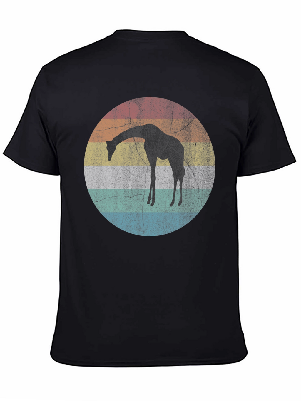 Retro Giraffe Sunset Graphic T-Shirt
