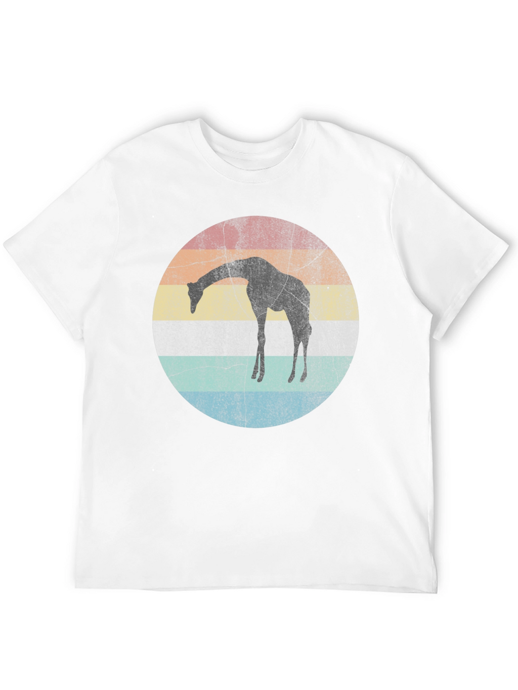 Retro Giraffe Sunset Graphic T-Shirt