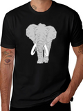 Elephant Graphic Print Mens T-Shirt