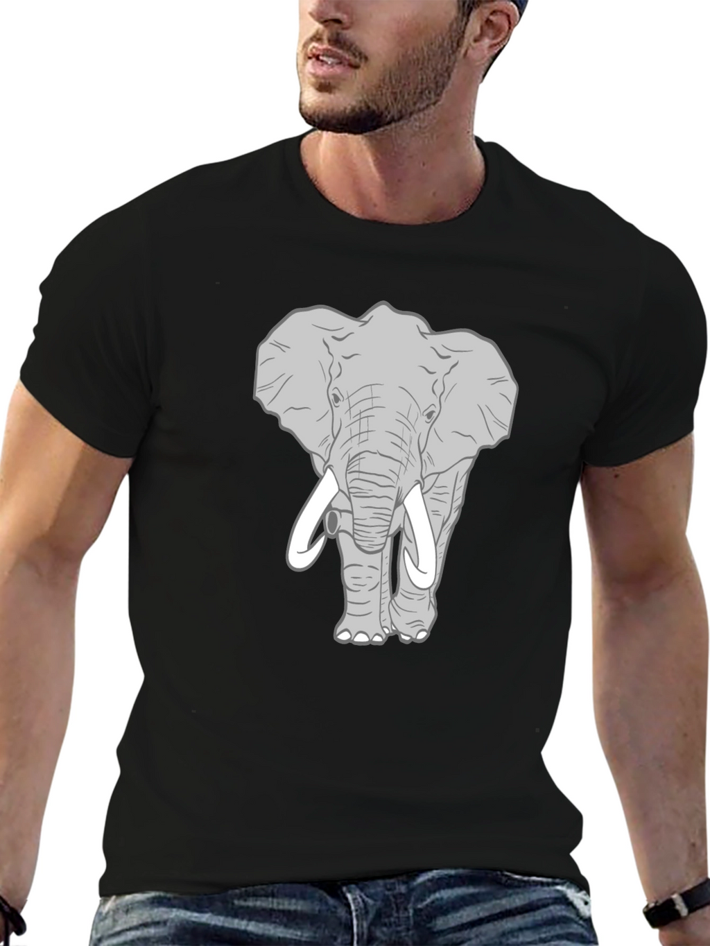 Elephant Graphic Print Mens T-Shirt
