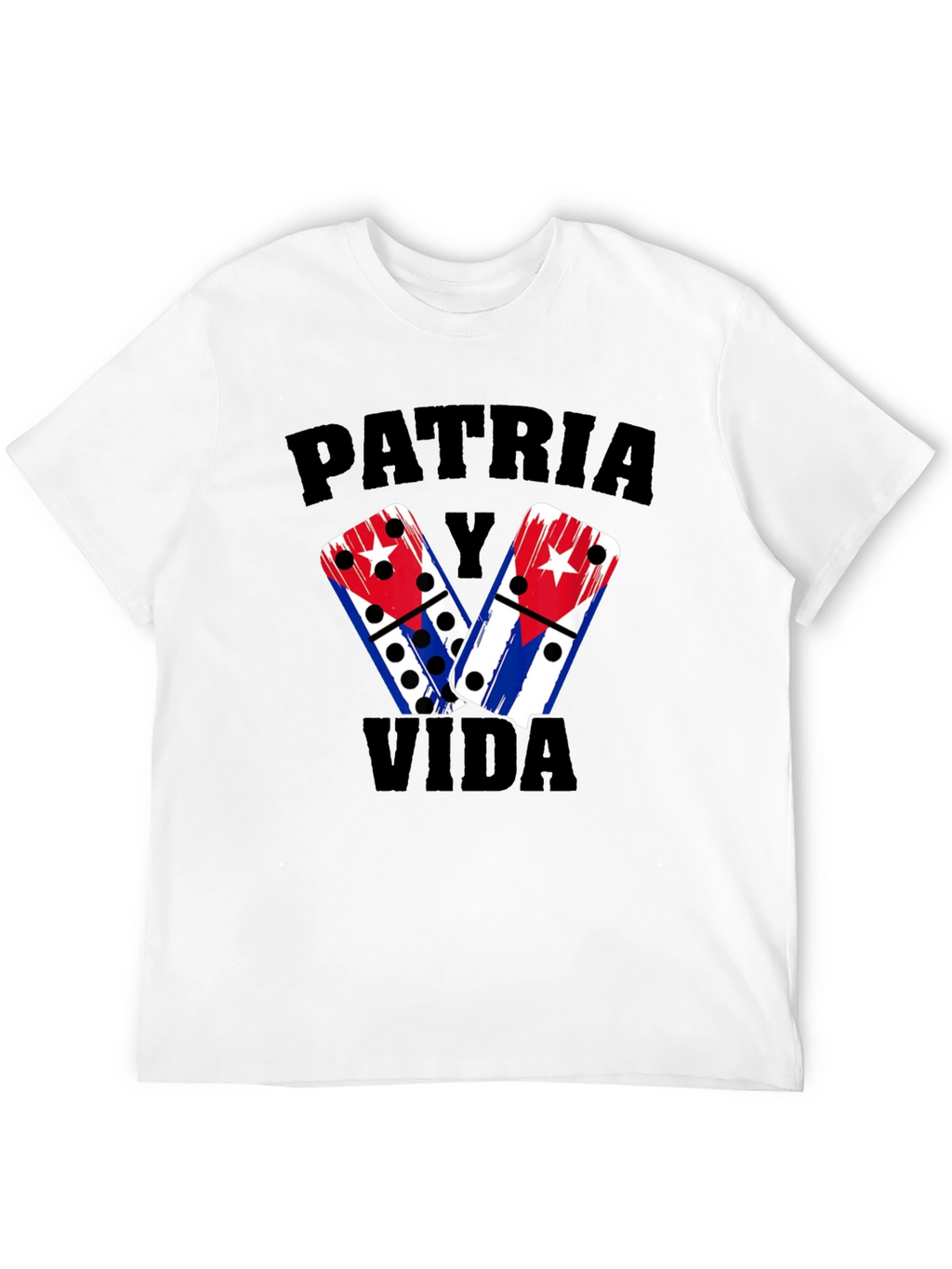 Patria y Vida Domino T-Shirt Cuba Flag
