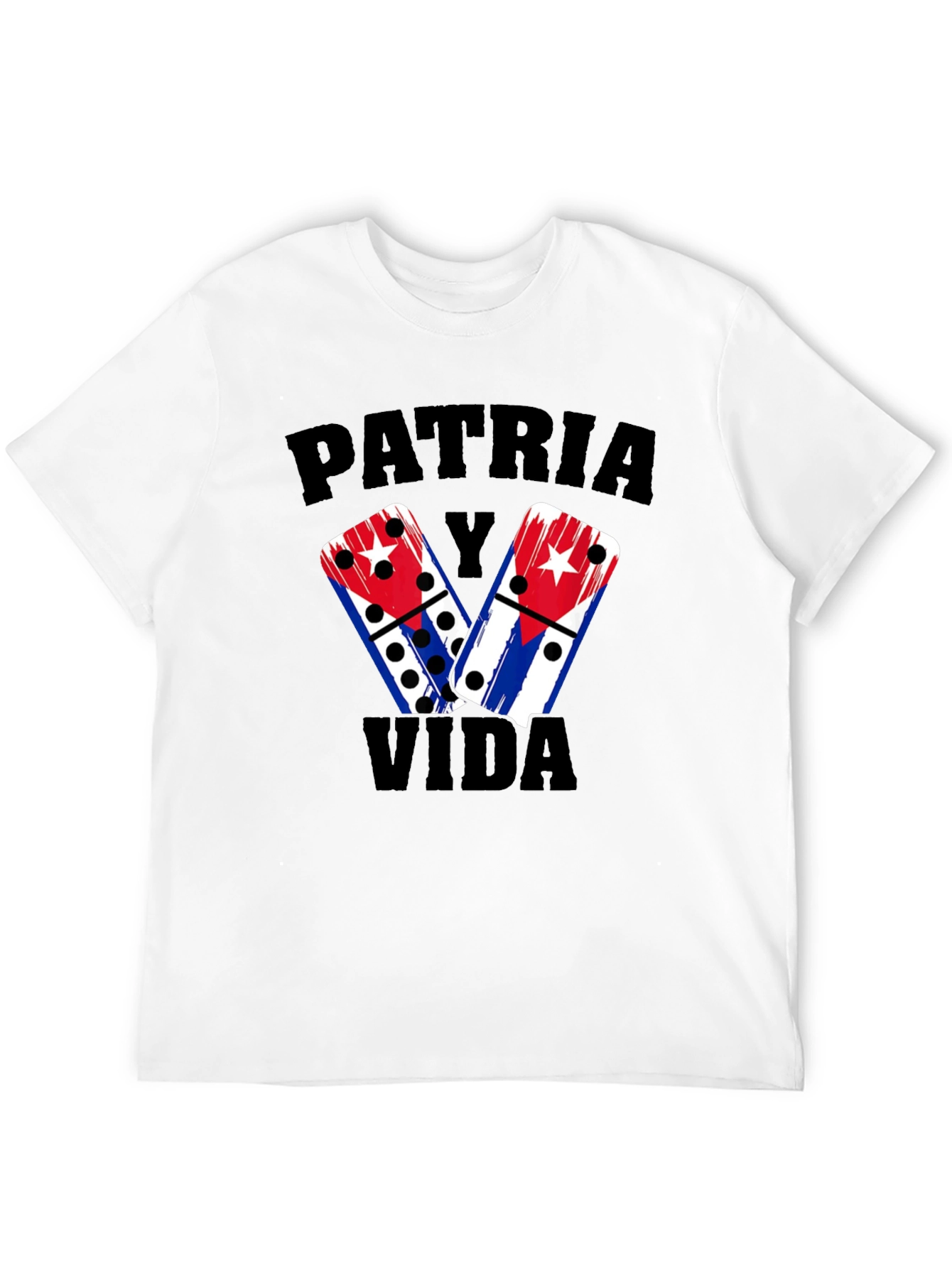 Patria y Vida Domino T-Shirt Cuba Flag