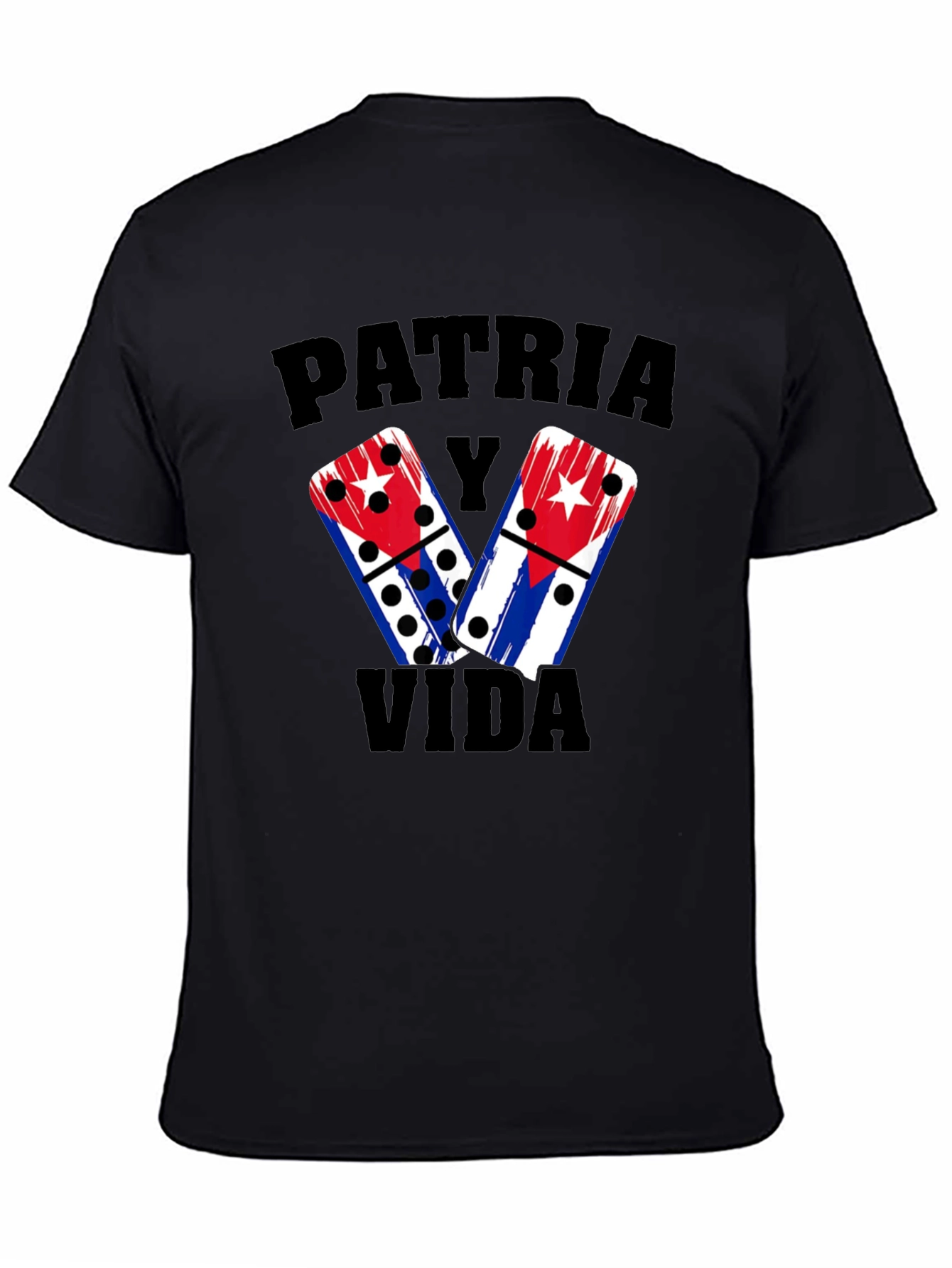Patria y Vida Domino T-Shirt Cuba Flag