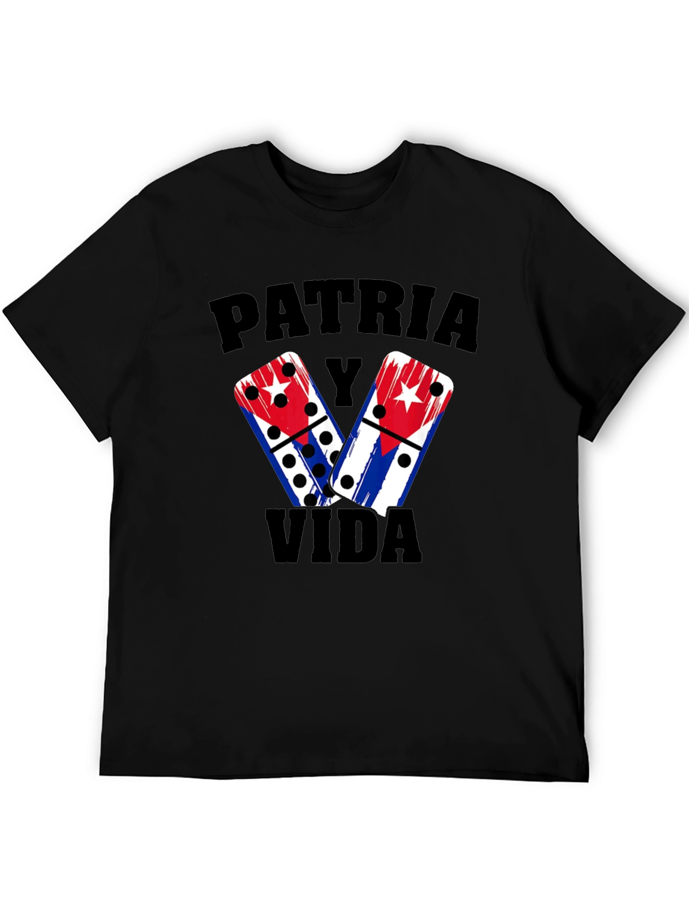 Patria y Vida Domino T-Shirt Cuba Flag