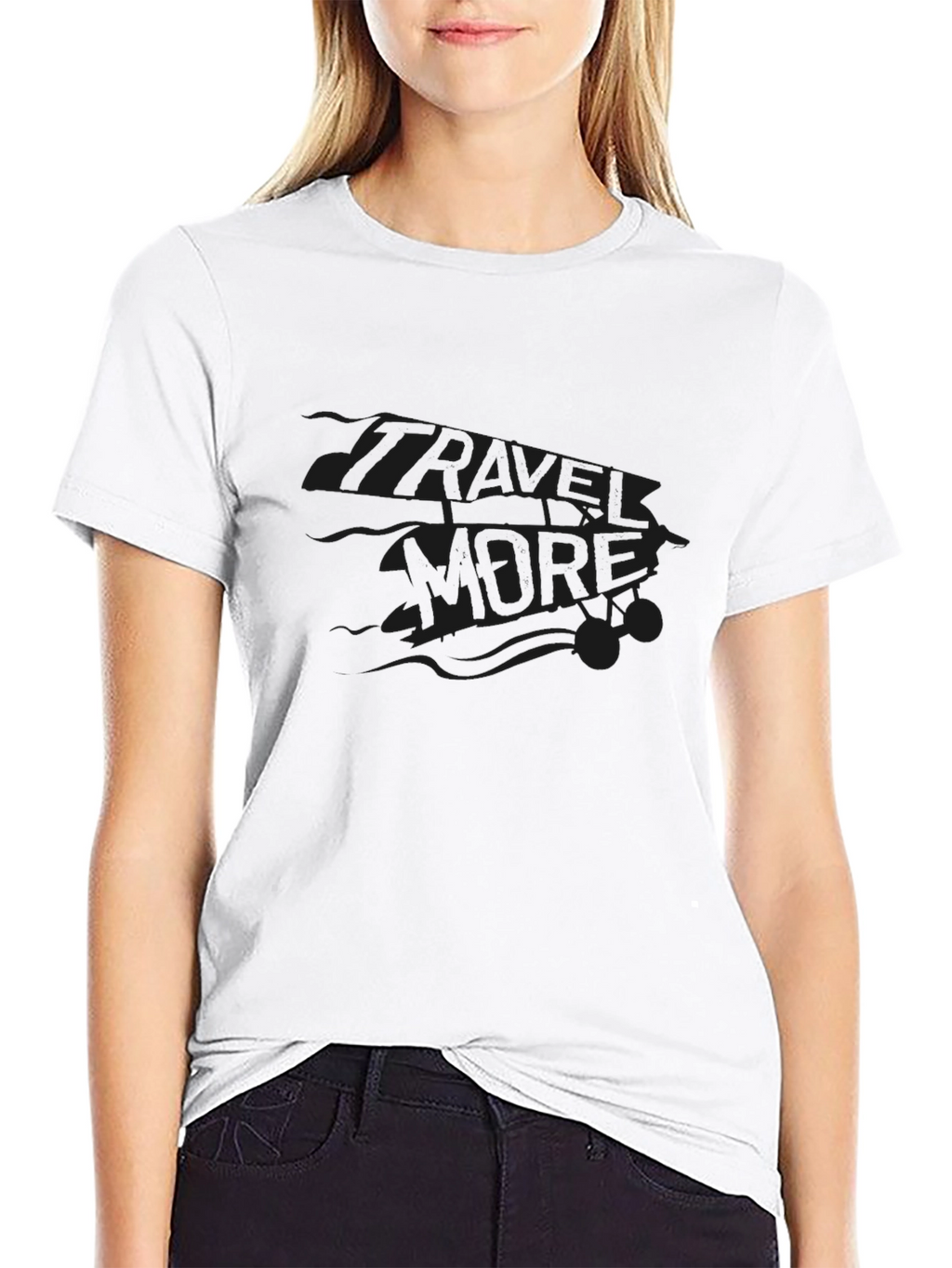 Travel More Black Graphic Tee