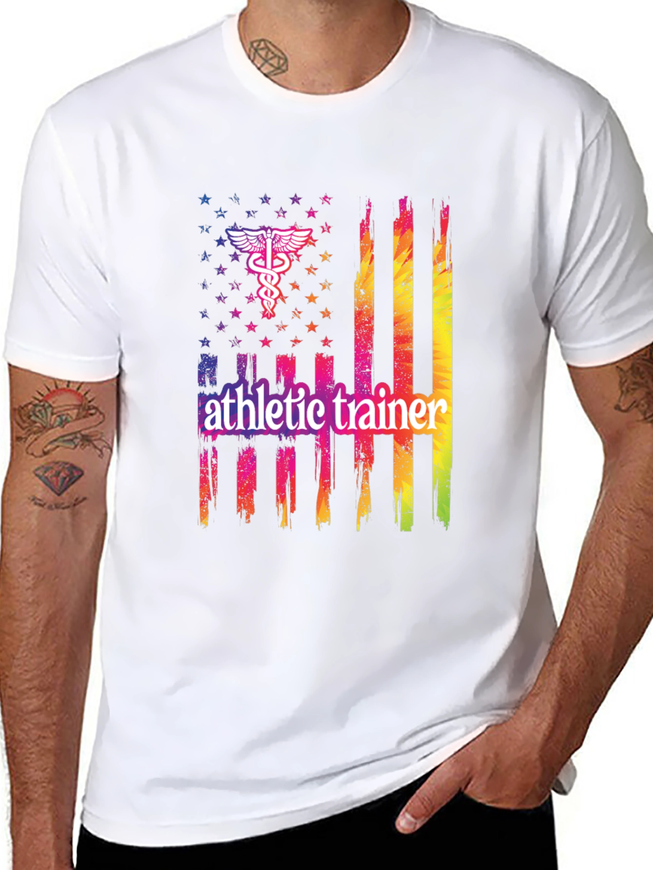 Athletic Trainer American Flag T-Shirt