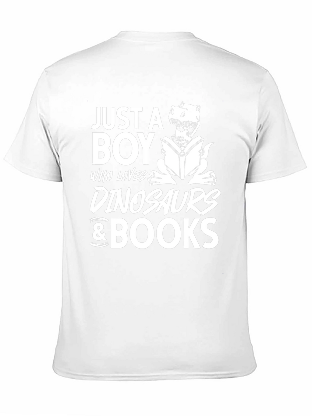 Boy Loves Dinosaurs & Books Black Graphic T-Shirt