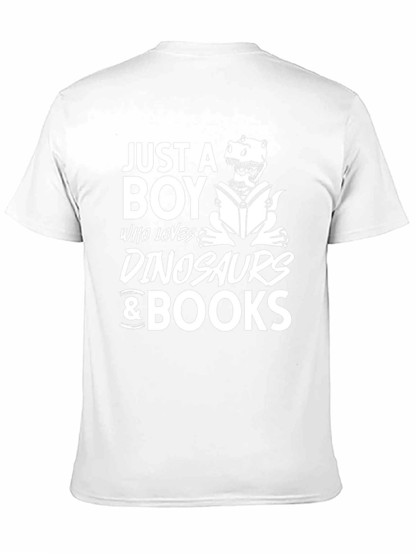 Boy Loves Dinosaurs & Books Black Graphic T-Shirt