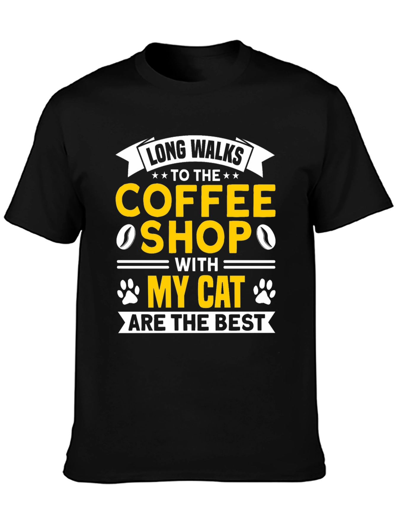 Cat Lover Coffee Shop Walk T-Shirt