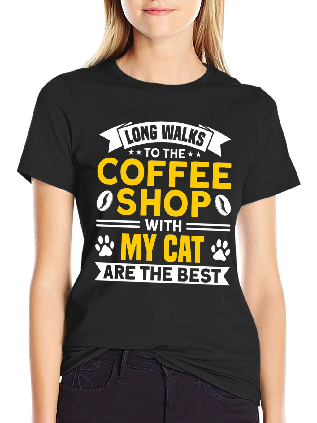 Cat Lover Coffee Shop Walk T-Shirt