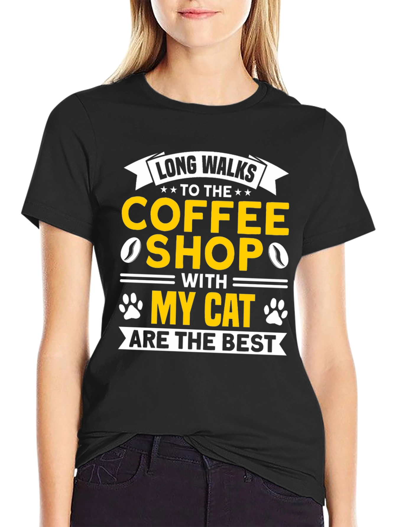 Cat Lover Coffee Shop Walk T-Shirt