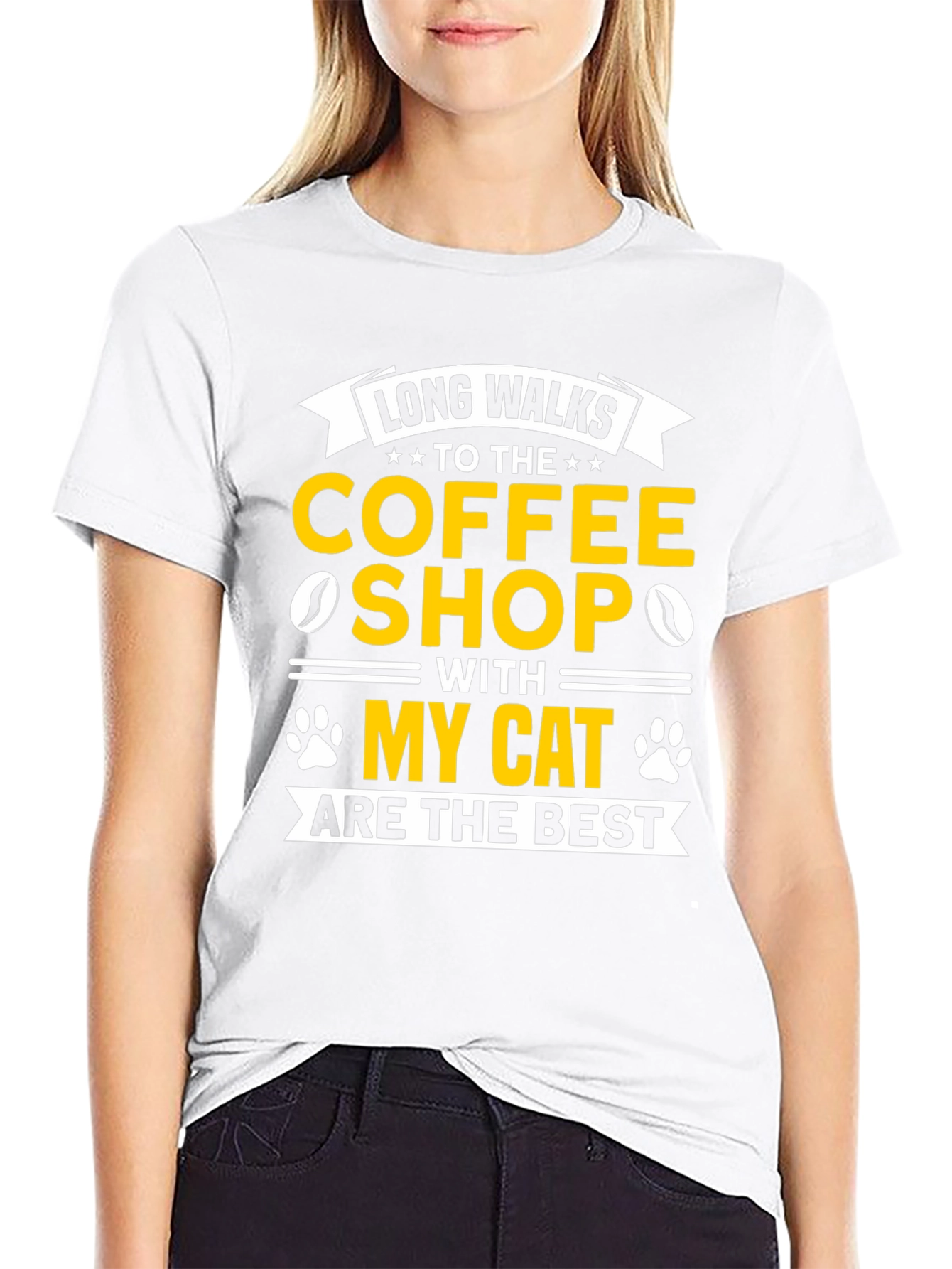 Cat Lover Coffee Shop Walk T-Shirt