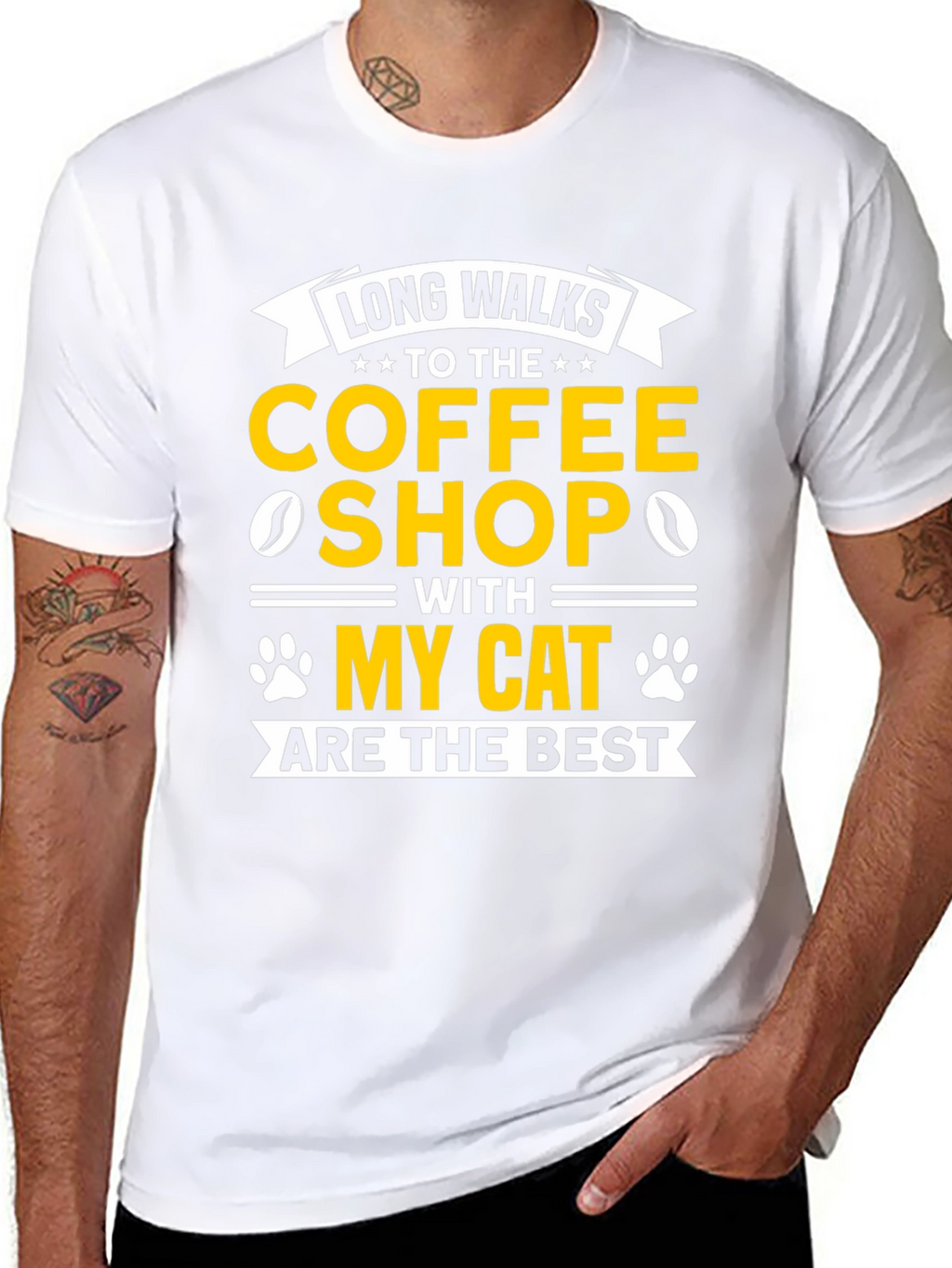 Cat Lover Coffee Shop Walk T-Shirt