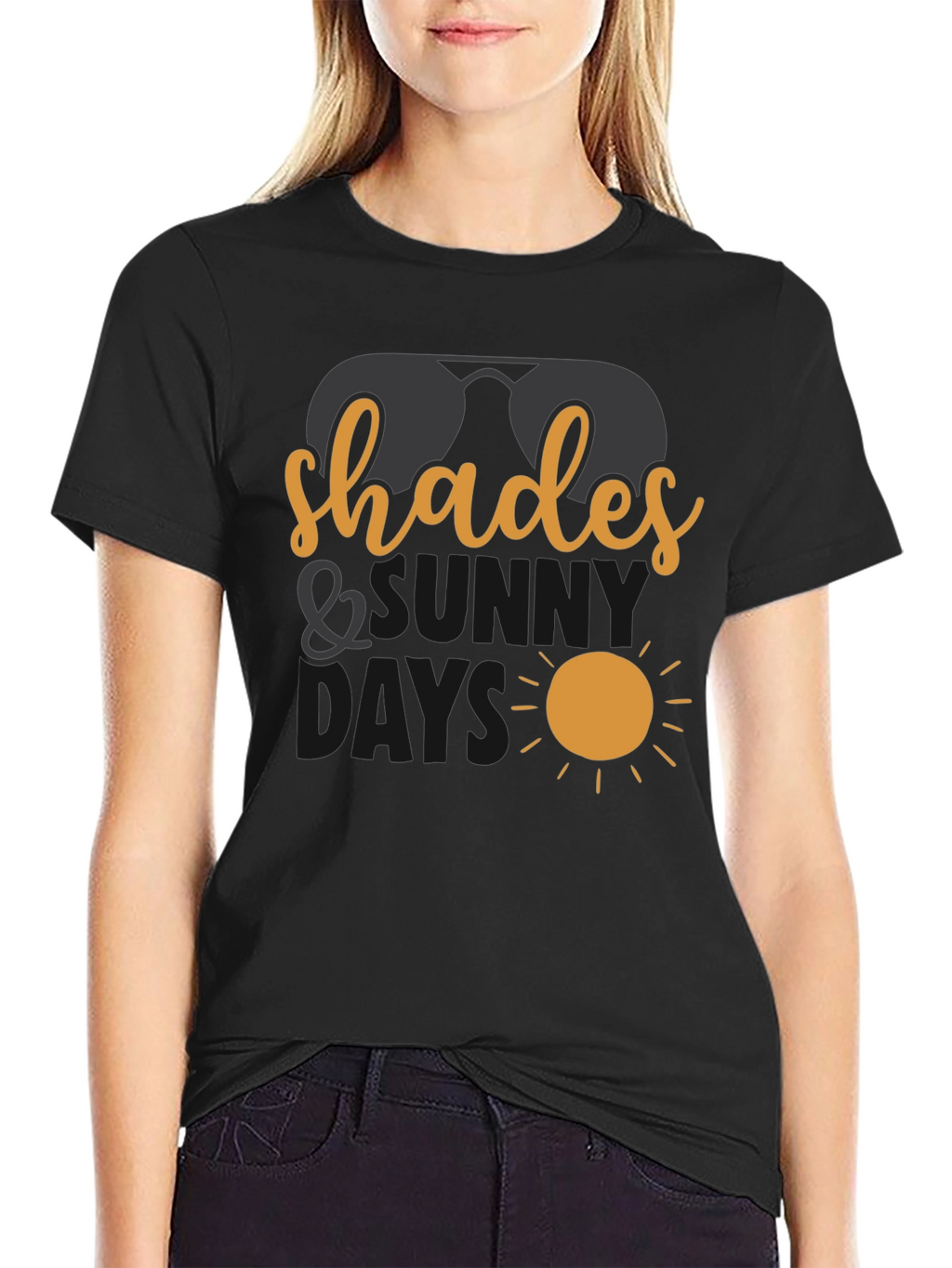 Shades and Sunny Days Black T-Shirt