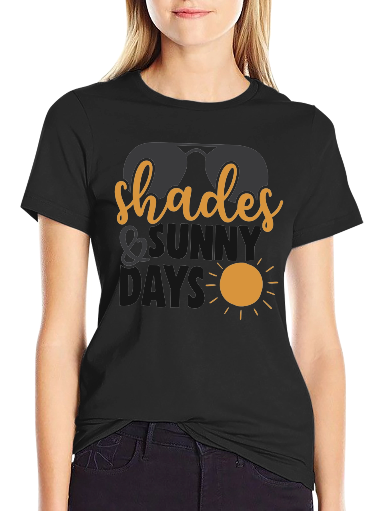 Shades and Sunny Days Black T-Shirt