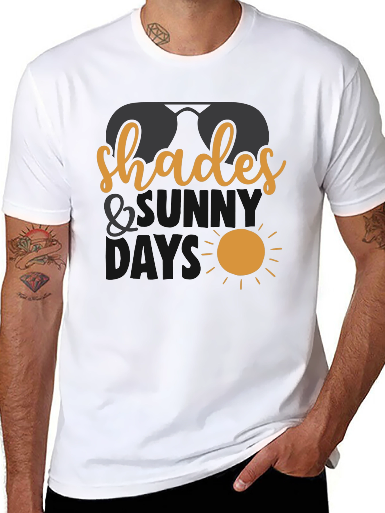 Shades and Sunny Days Black T-Shirt
