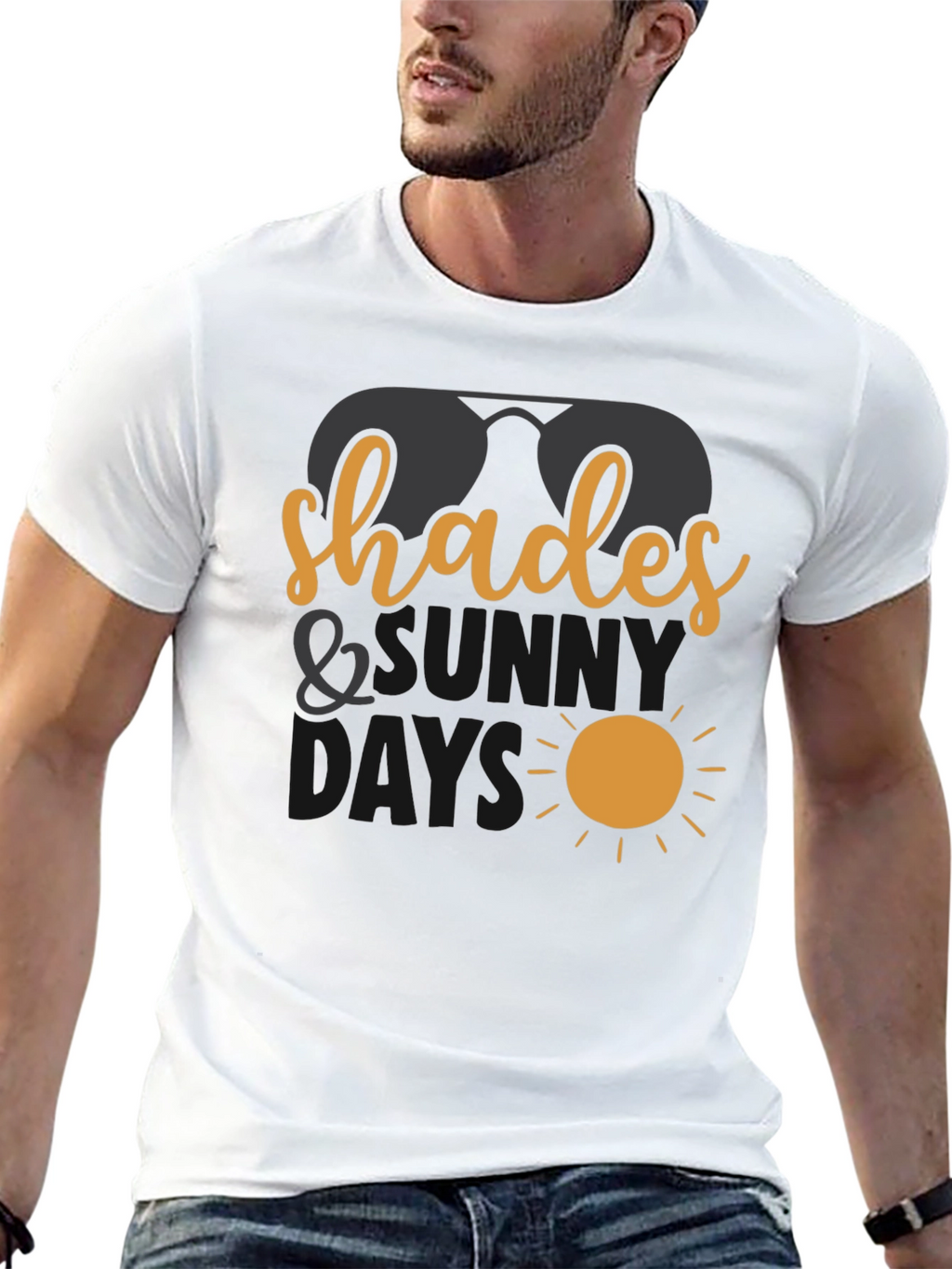 Shades and Sunny Days Black T-Shirt