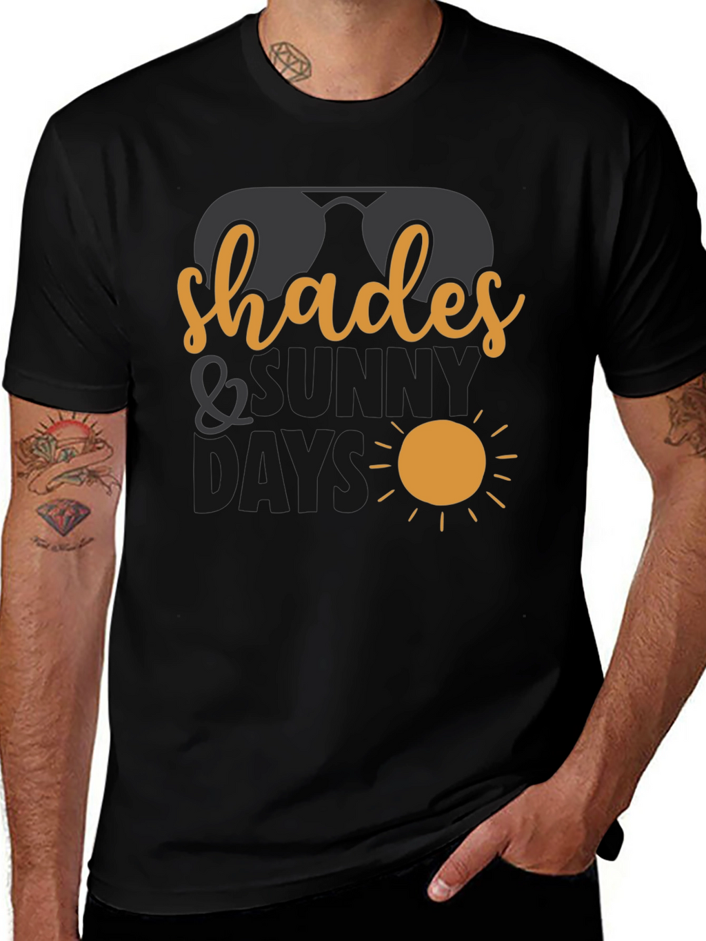 Shades and Sunny Days Black T-Shirt