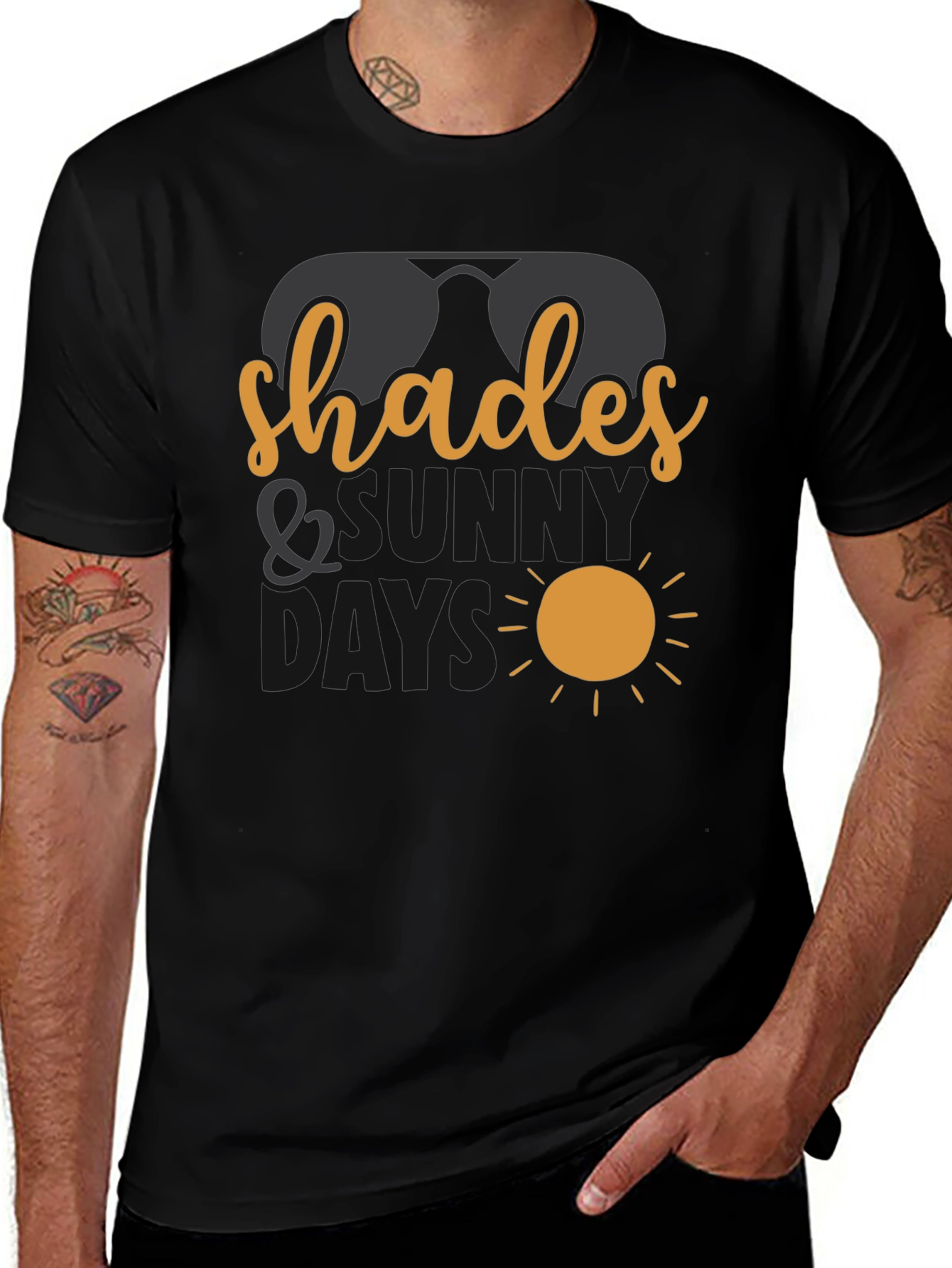 Shades and Sunny Days Black T-Shirt