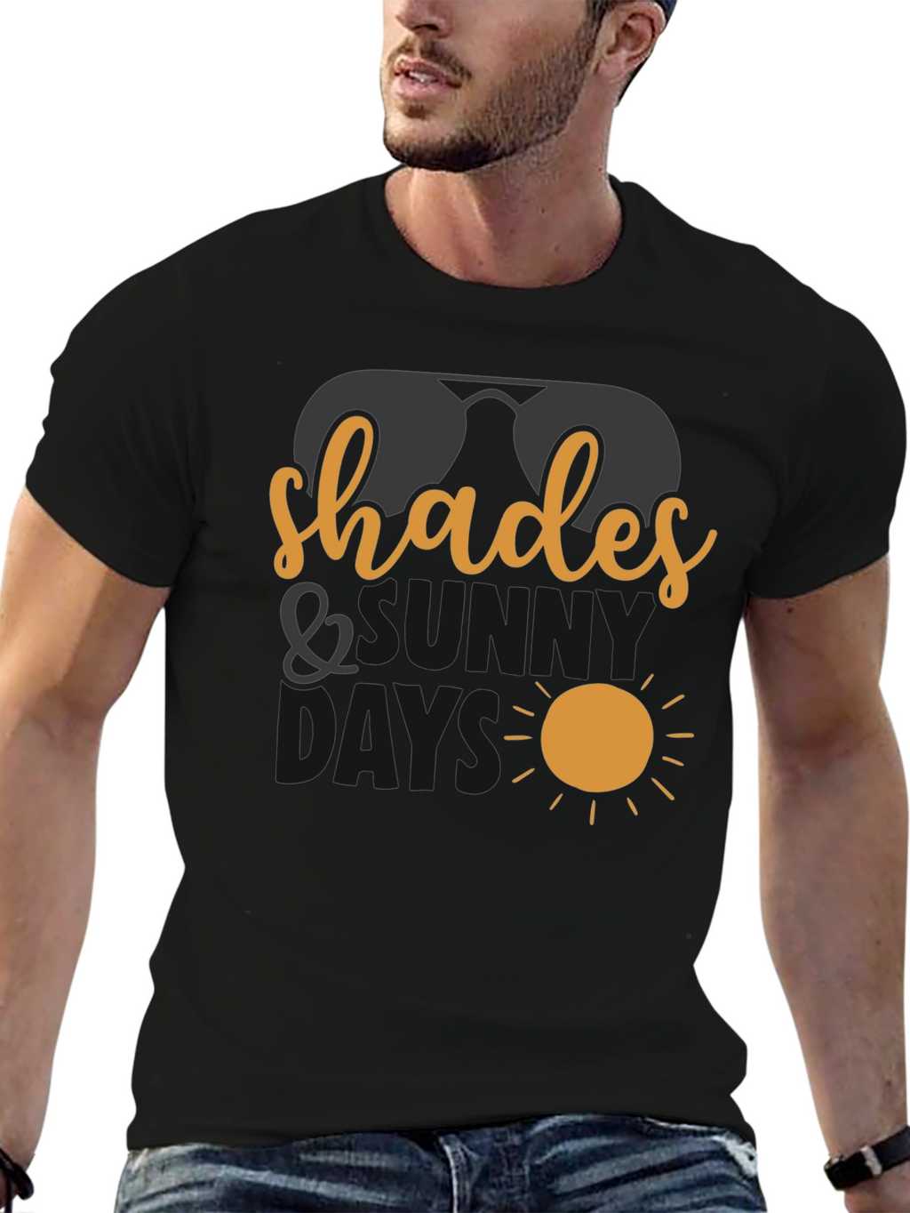 Shades and Sunny Days Black T-Shirt