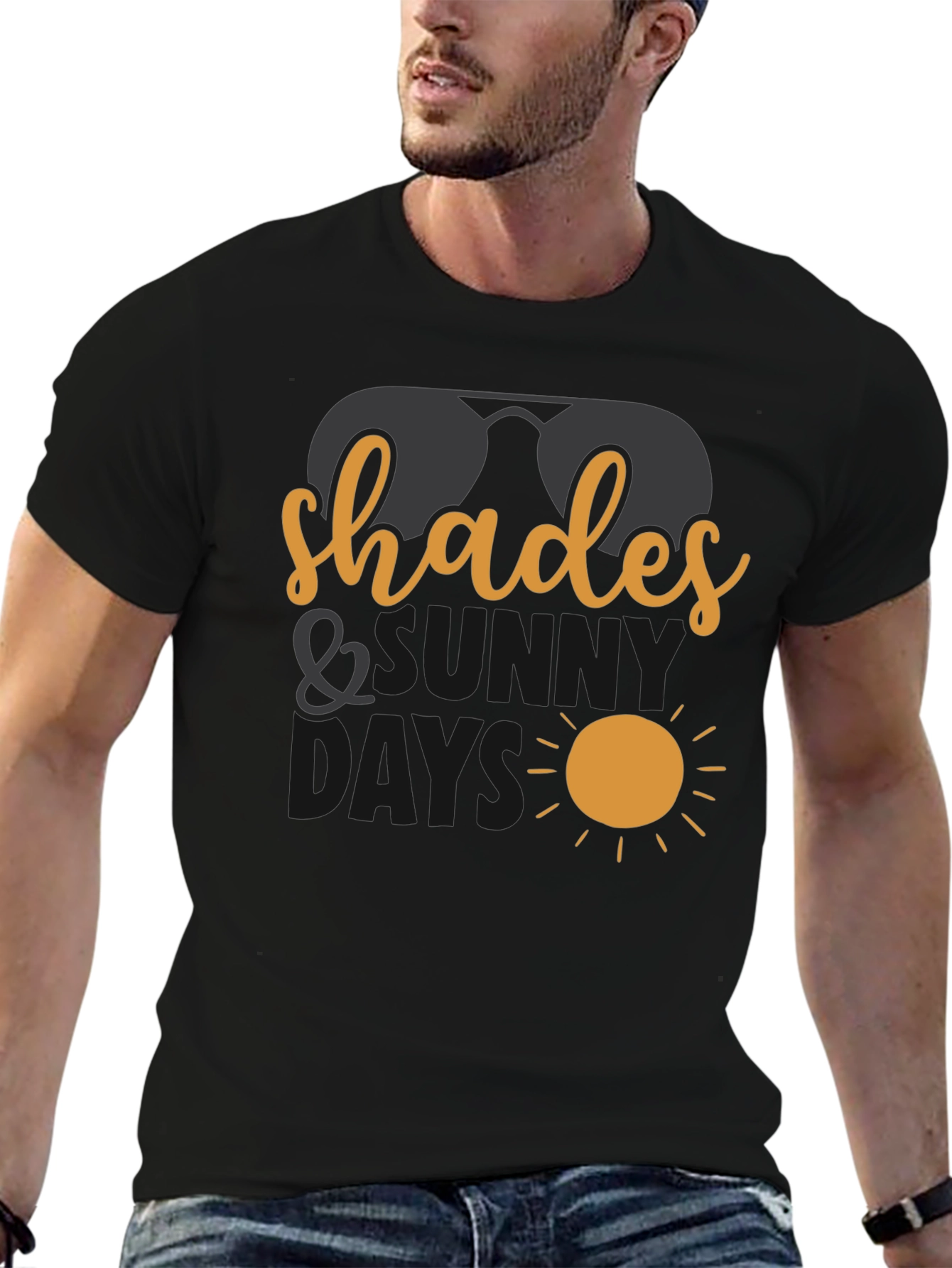 Shades and Sunny Days Black T-Shirt