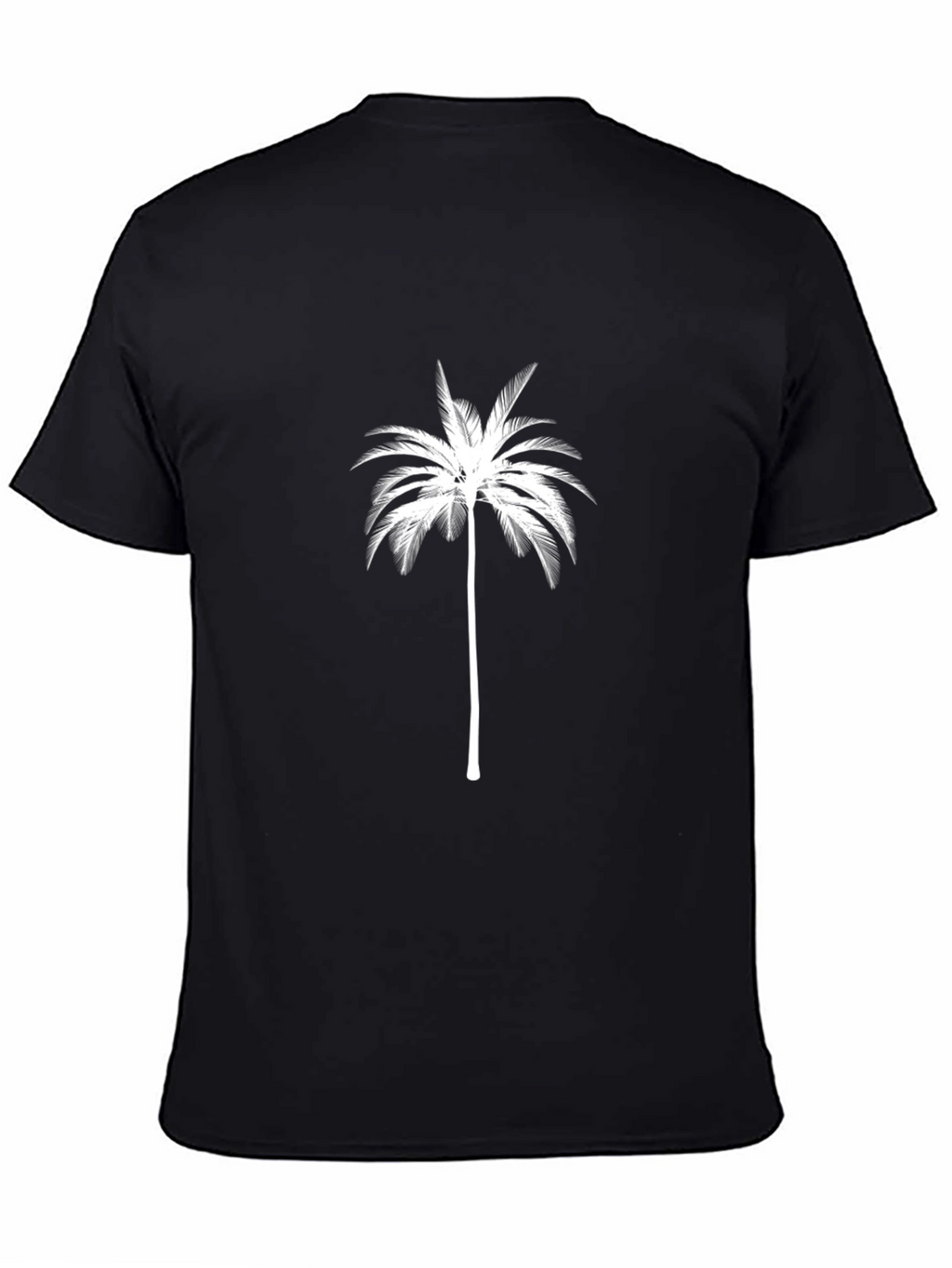 Palm Tree Graphic Tee - Black Cotton T-Shirt
