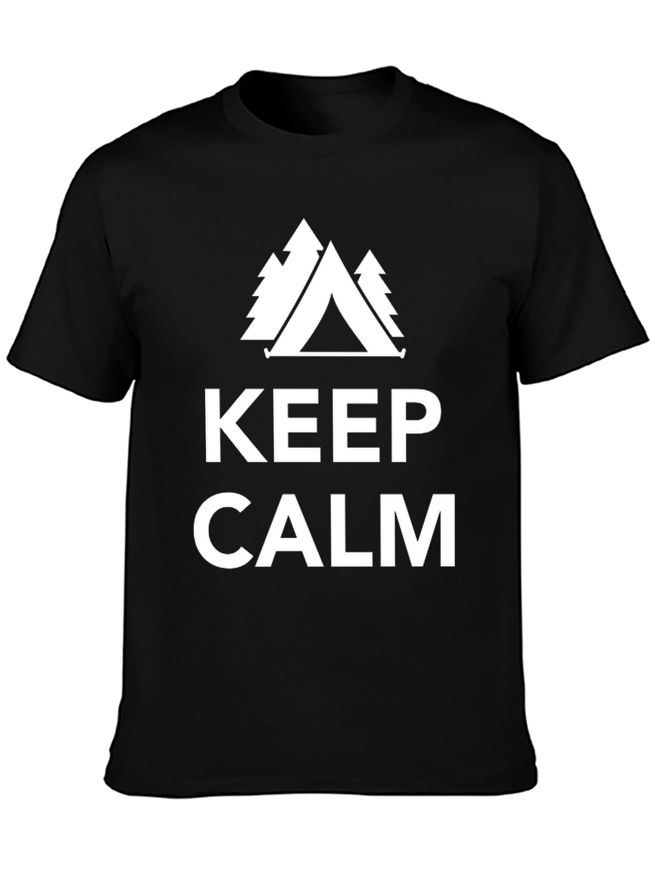 Keep Calm Camping Tee - Black Graphic T-Shirt