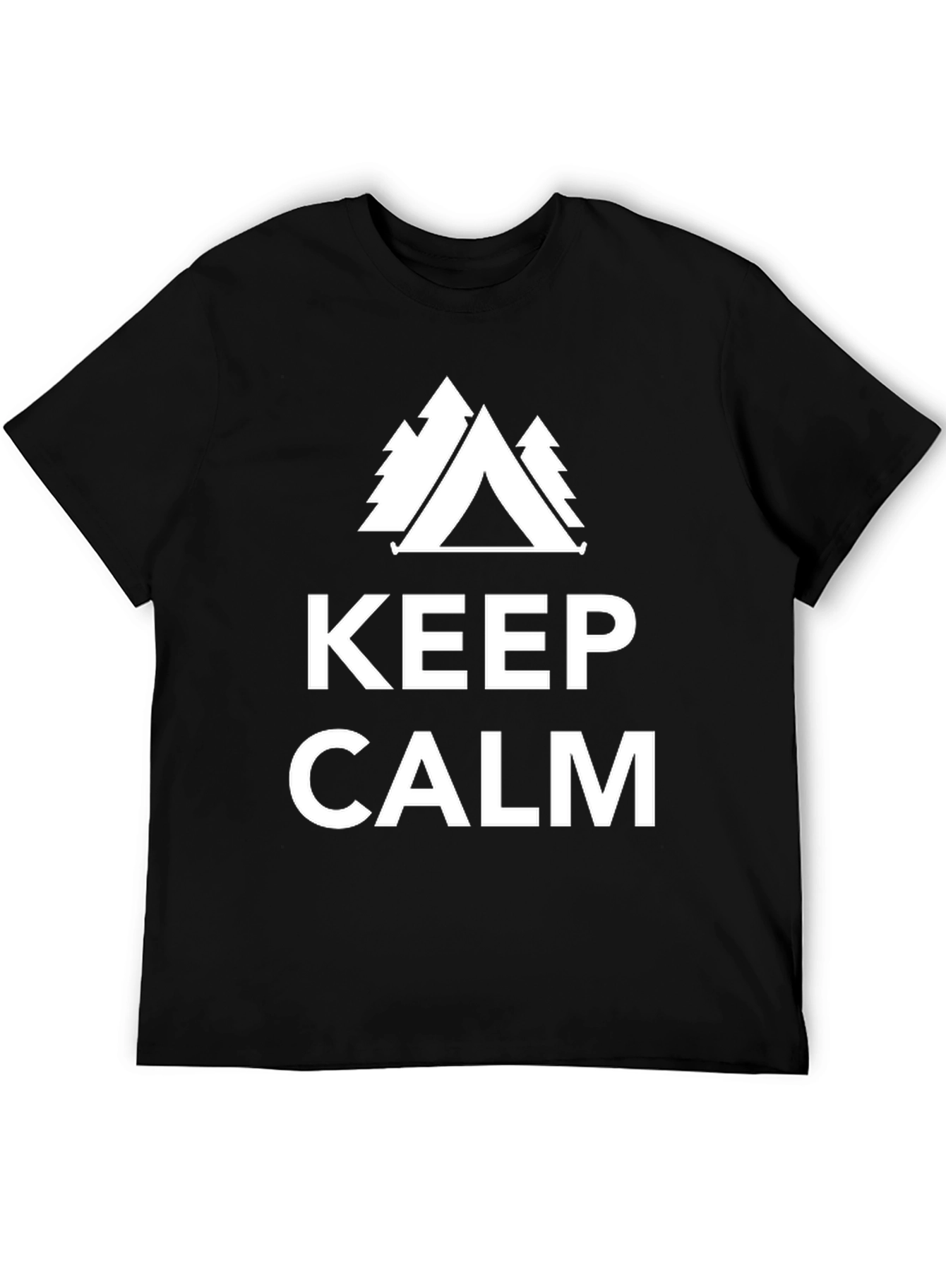 Keep Calm Camping Tee - Black Graphic T-Shirt