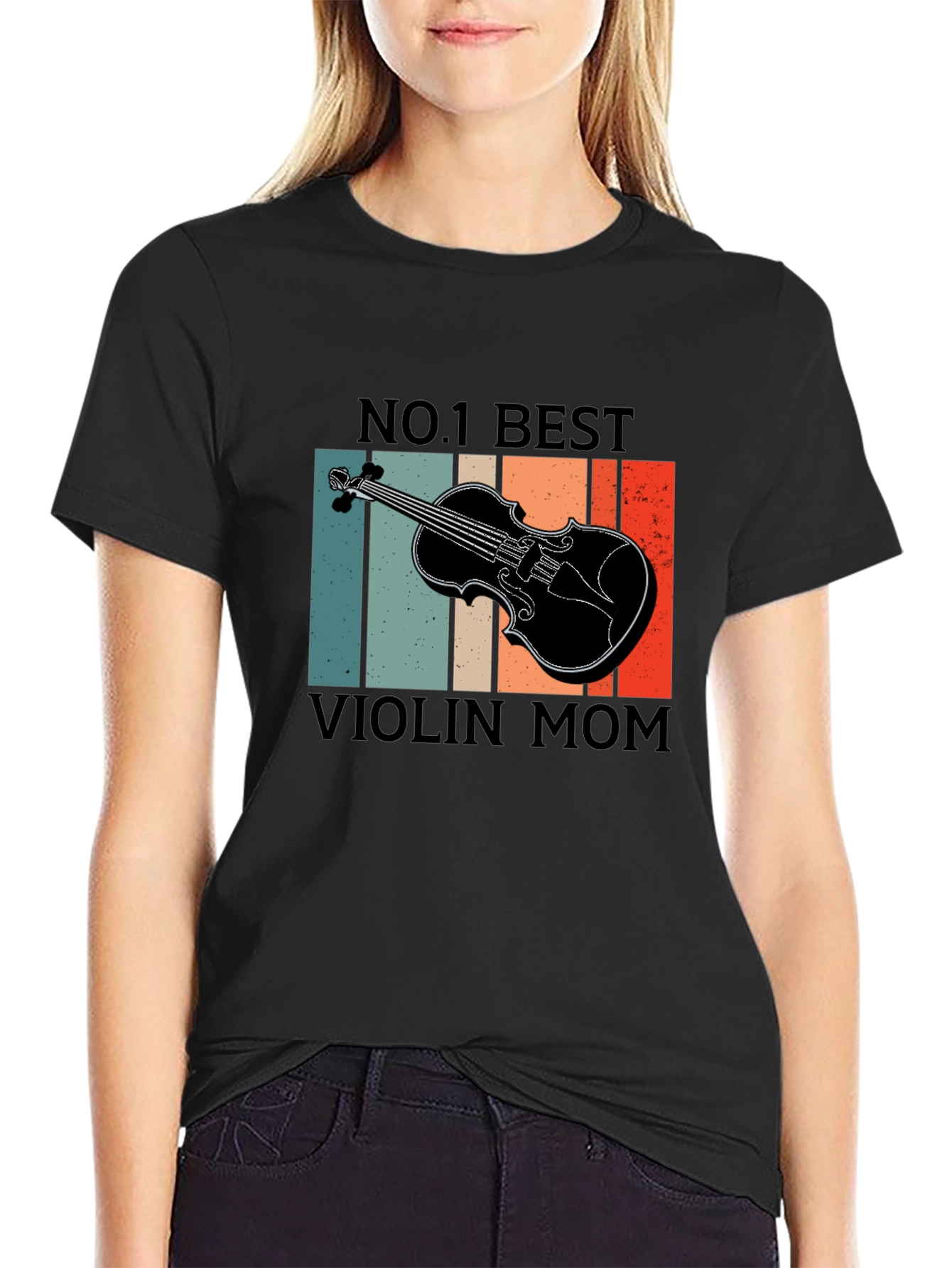 No. 1 Best Violin Mom T-Shirt - Retro Design