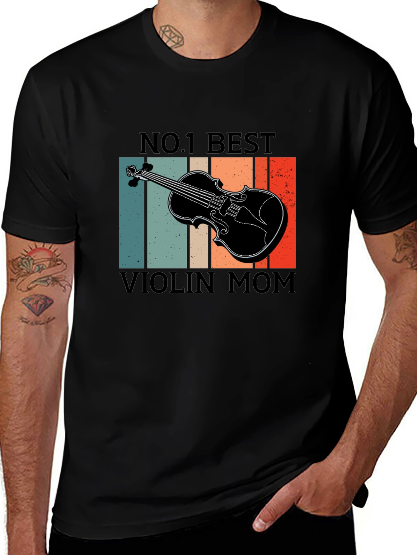 No. 1 Best Violin Mom T-Shirt - Retro Design