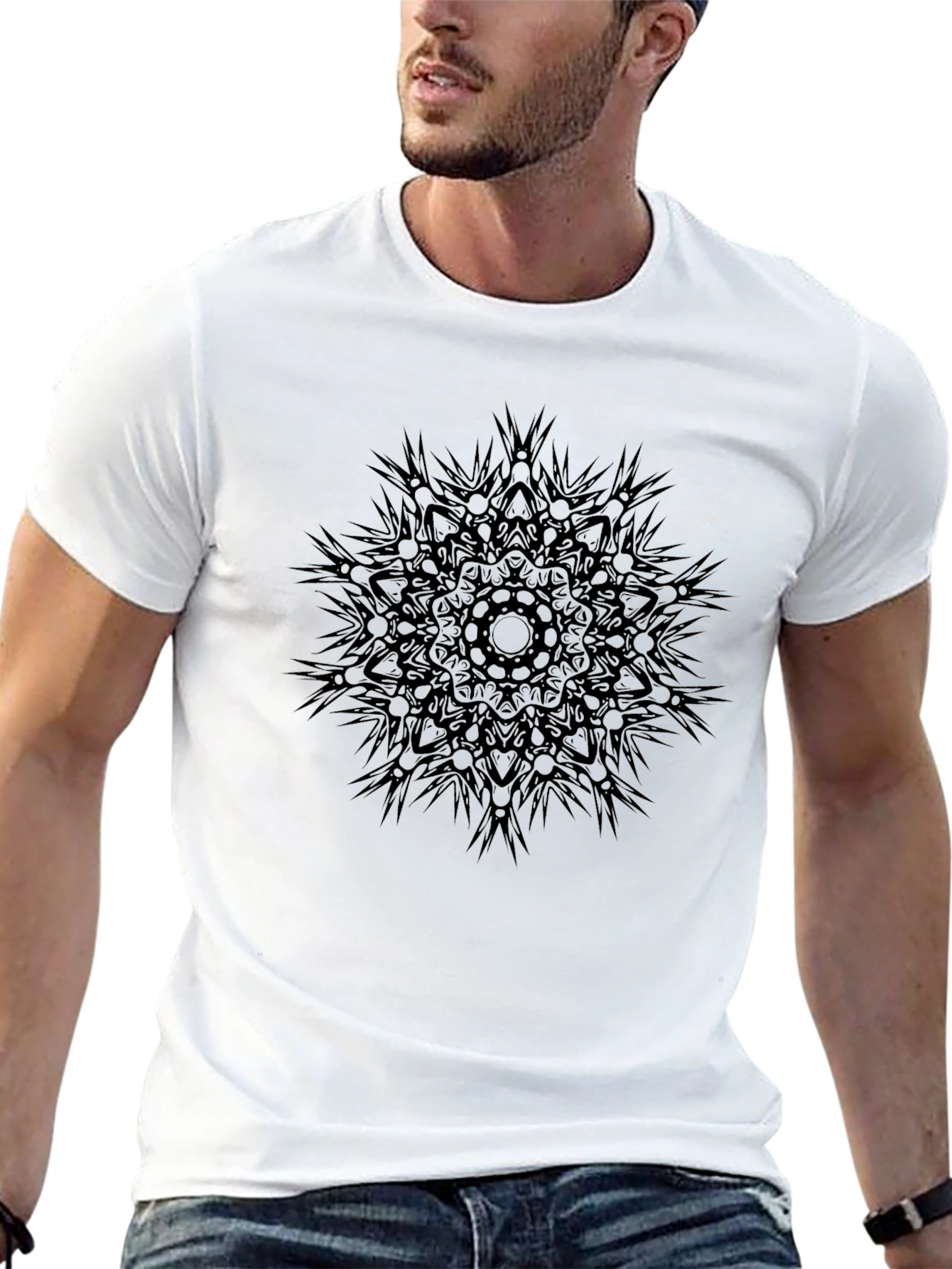 Dark Mandala Graphic Black T-Shirt