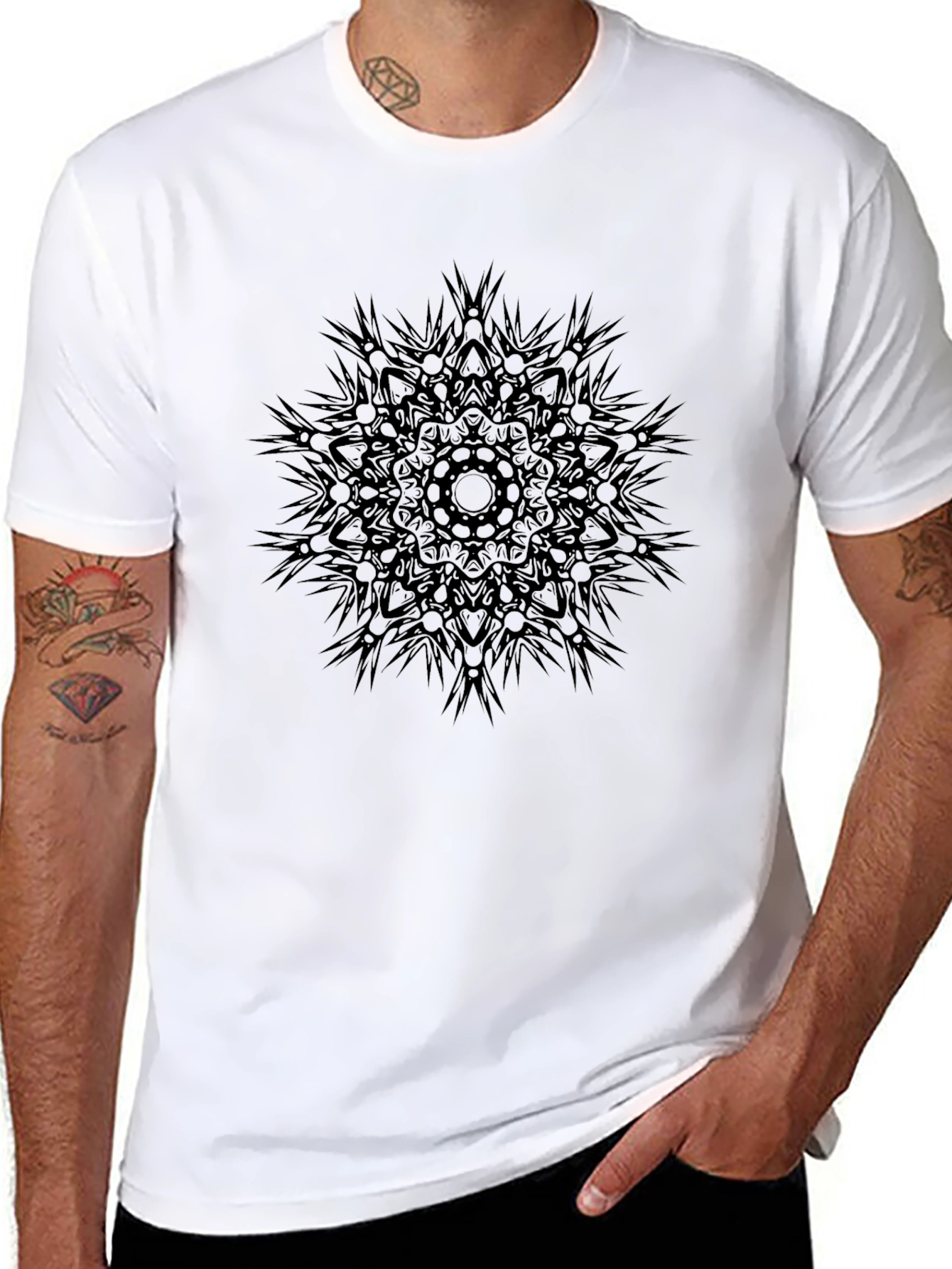 Dark Mandala Graphic Black T-Shirt