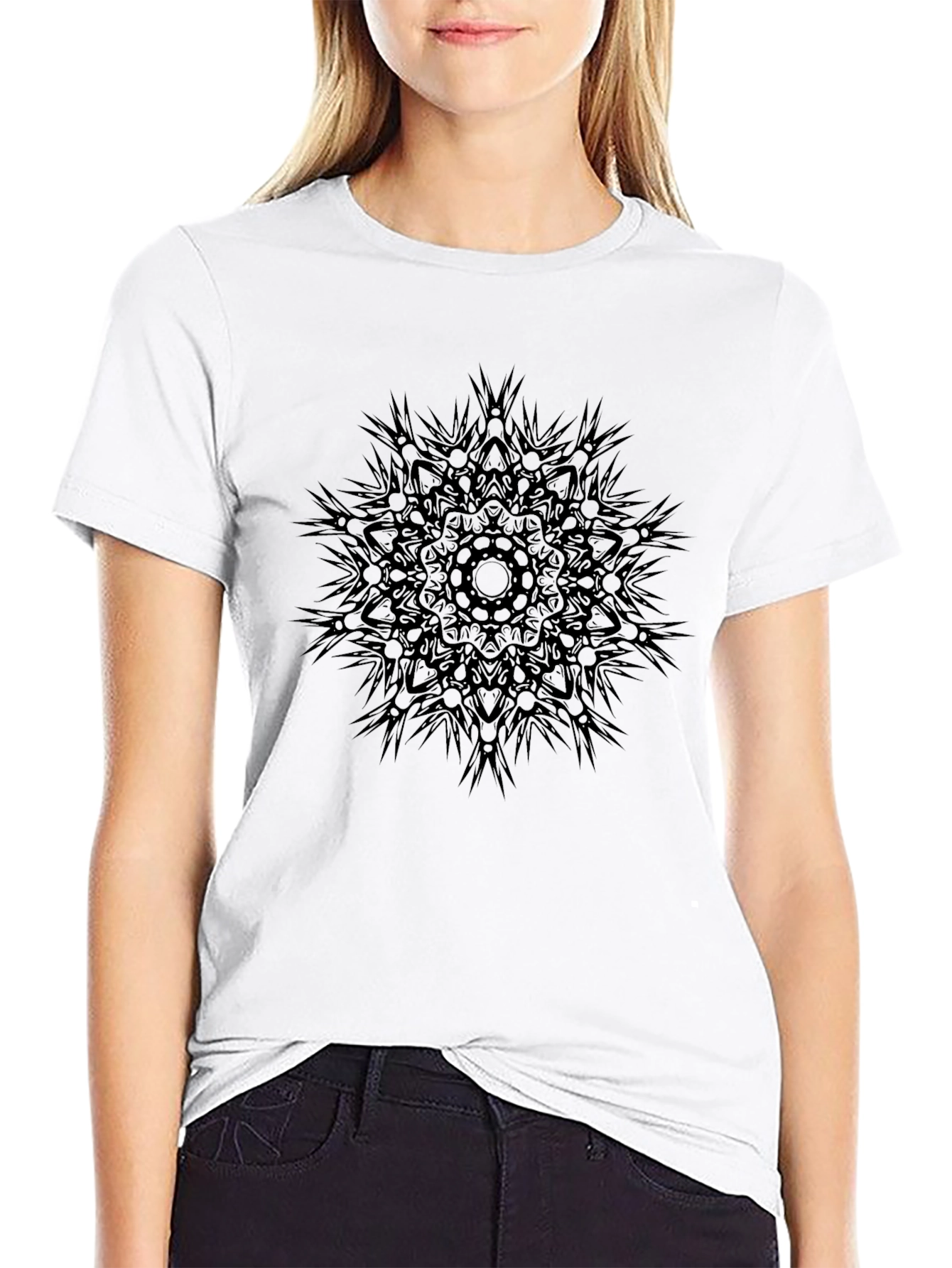 Dark Mandala Graphic Black T-Shirt