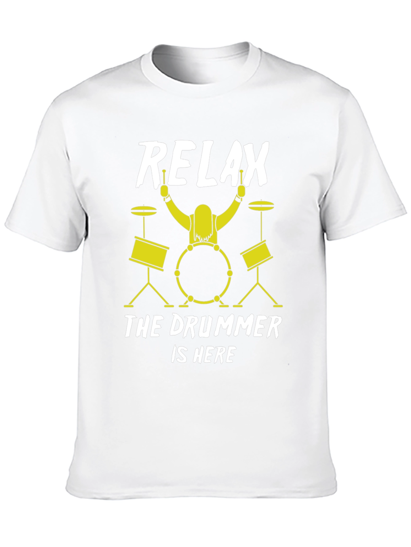 Relax the Drummer is Here Black T-Shirt