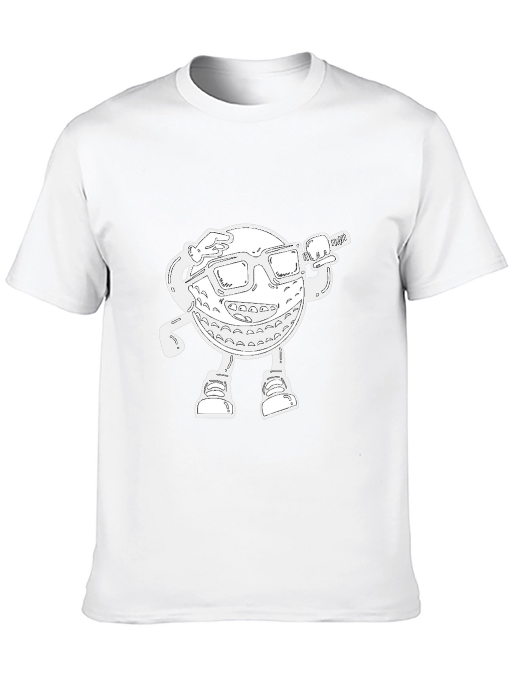 Cool Cartoon Golf Ball Graphic Black T-Shirt