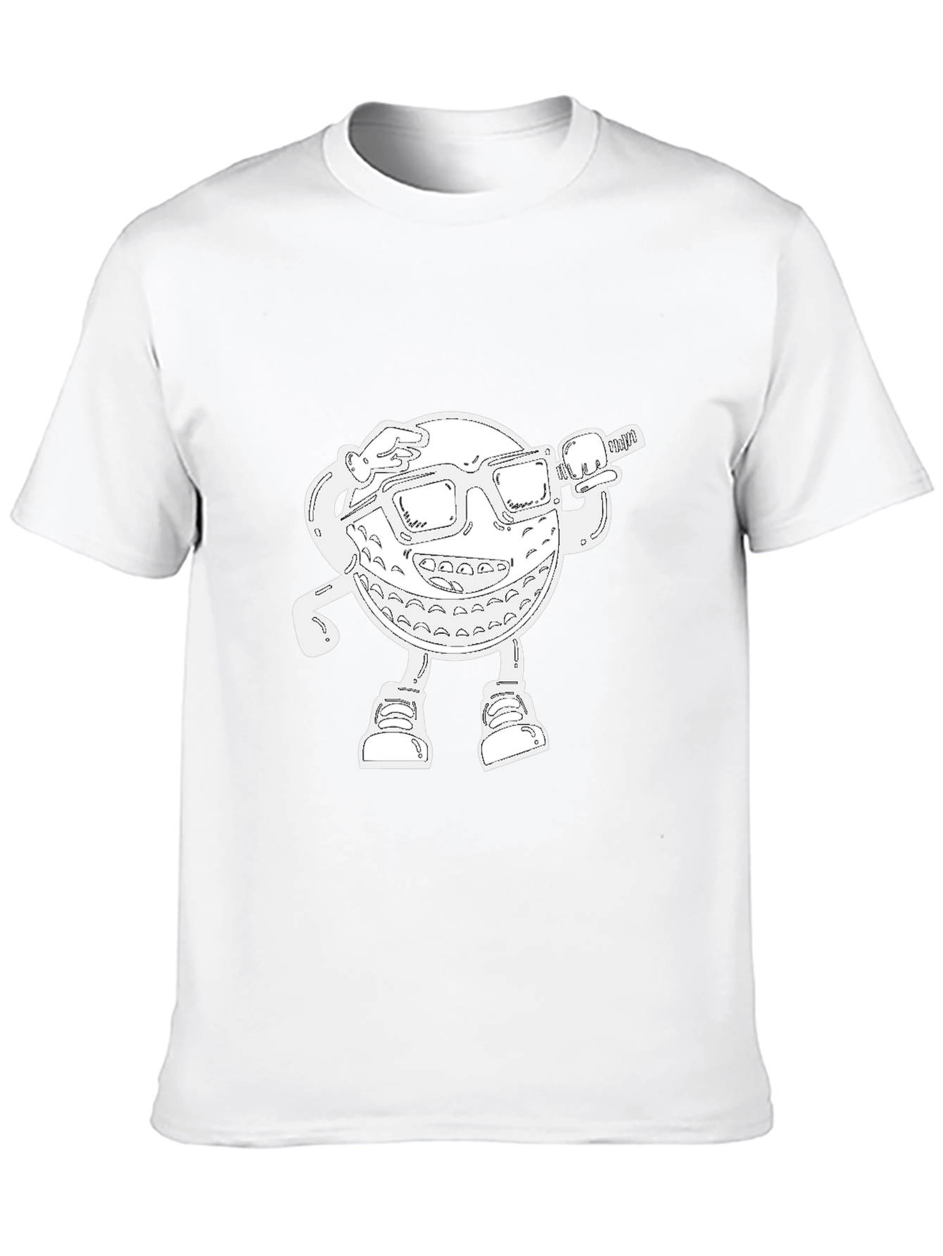 Cool Cartoon Golf Ball Graphic Black T-Shirt