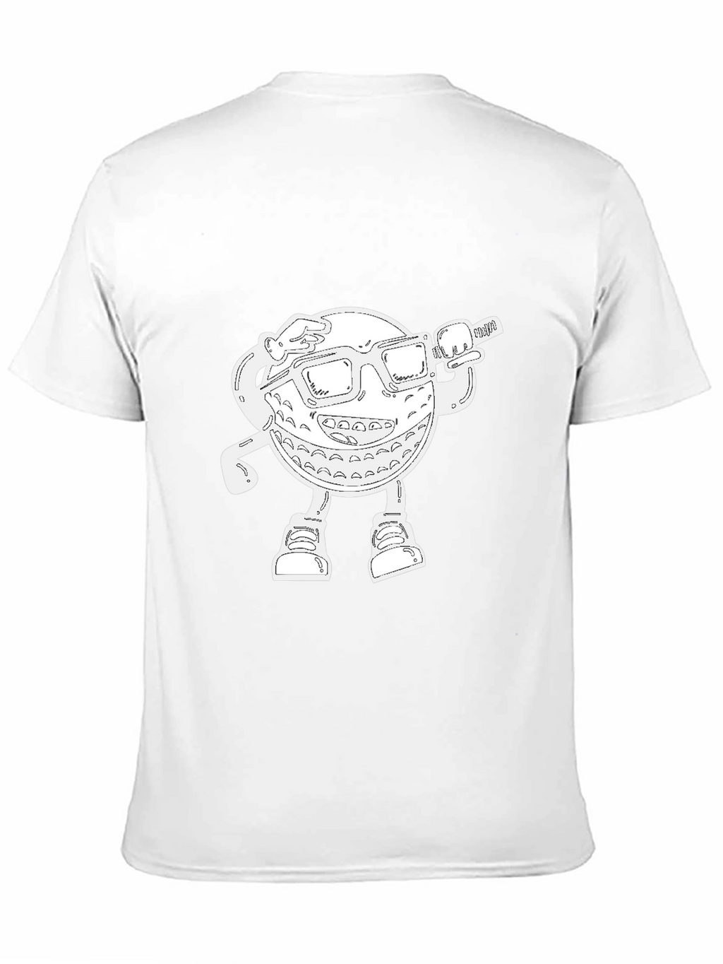 Cool Cartoon Golf Ball Graphic Black T-Shirt