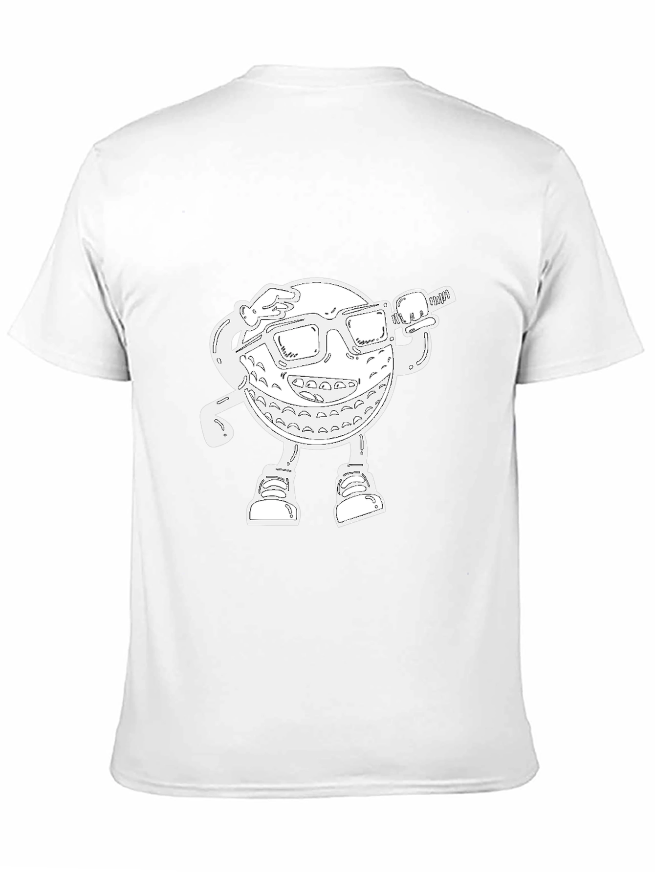 Cool Cartoon Golf Ball Graphic Black T-Shirt
