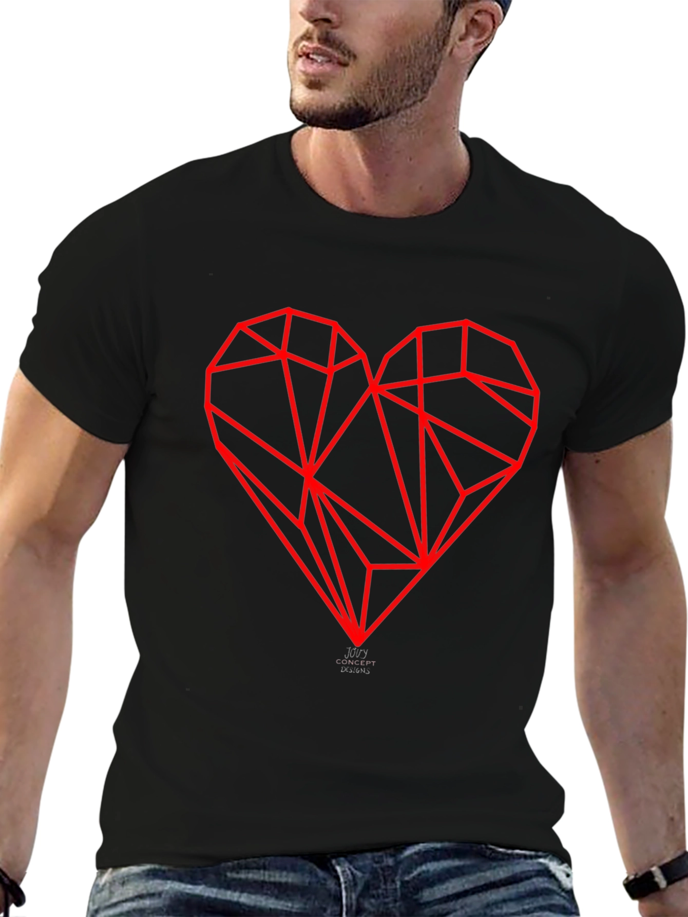 Geometric Heart Graphic Tee - Modern Streetwear