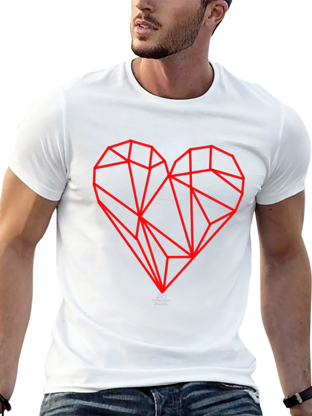 Geometric Heart Graphic Tee - Modern Streetwear