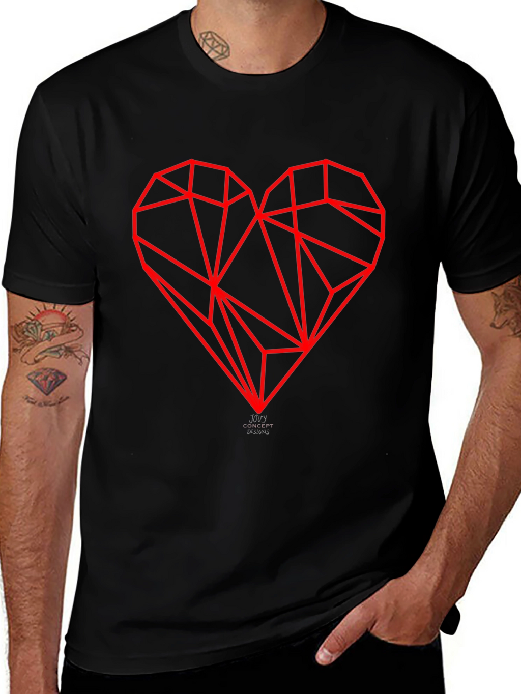 Geometric Heart Graphic Tee - Modern Streetwear
