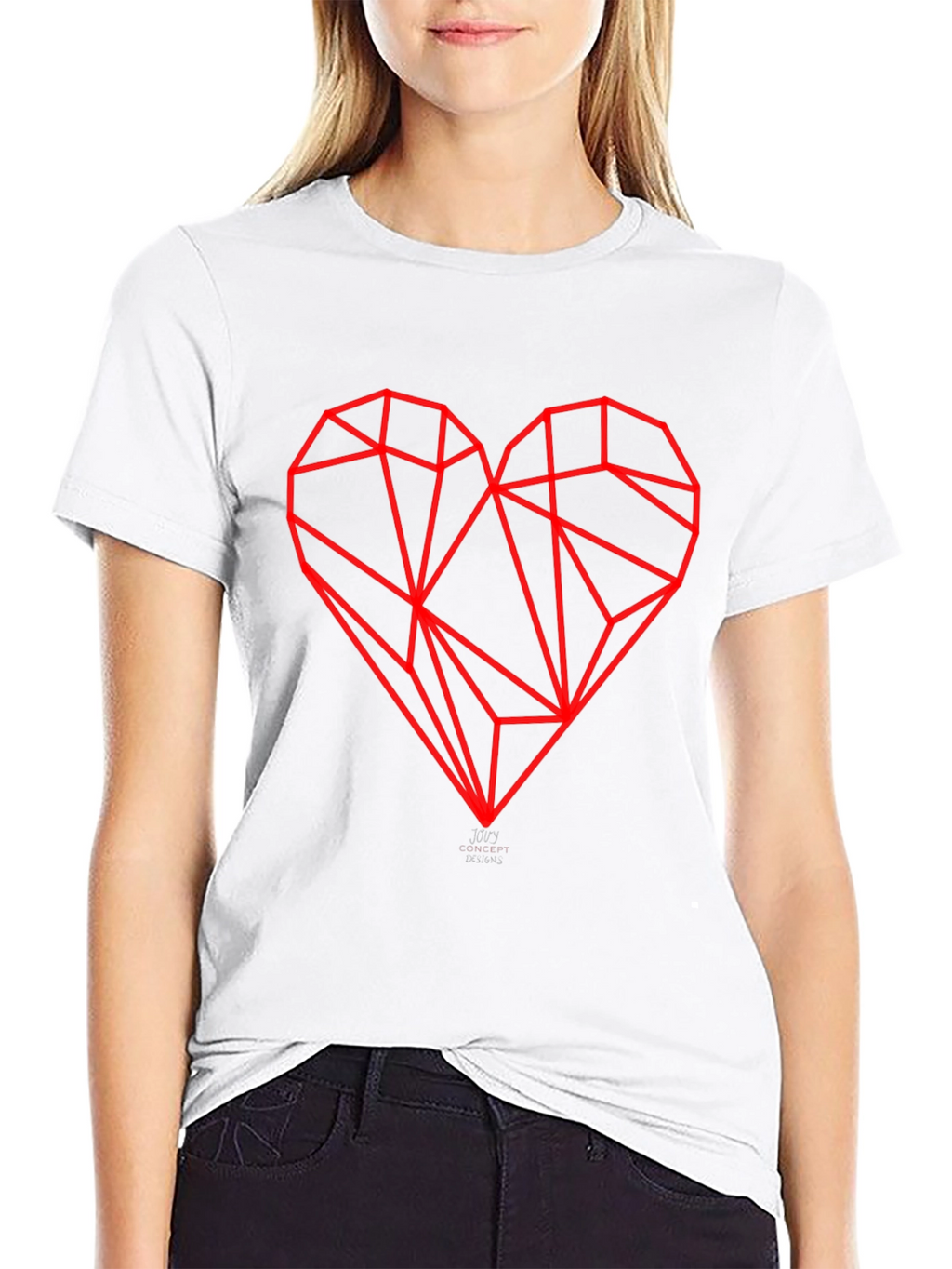 Geometric Heart Graphic Tee - Modern Streetwear