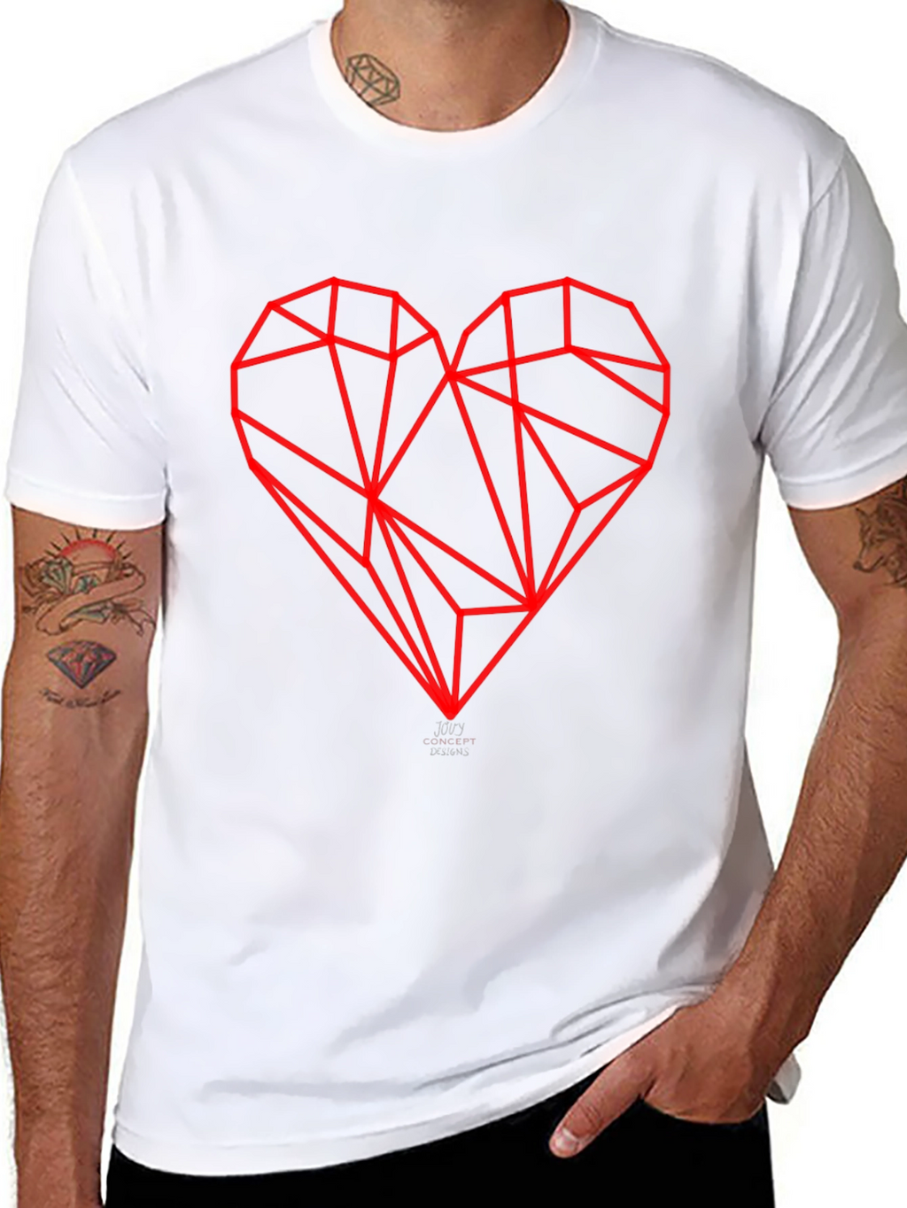 Geometric Heart Graphic Tee - Modern Streetwear