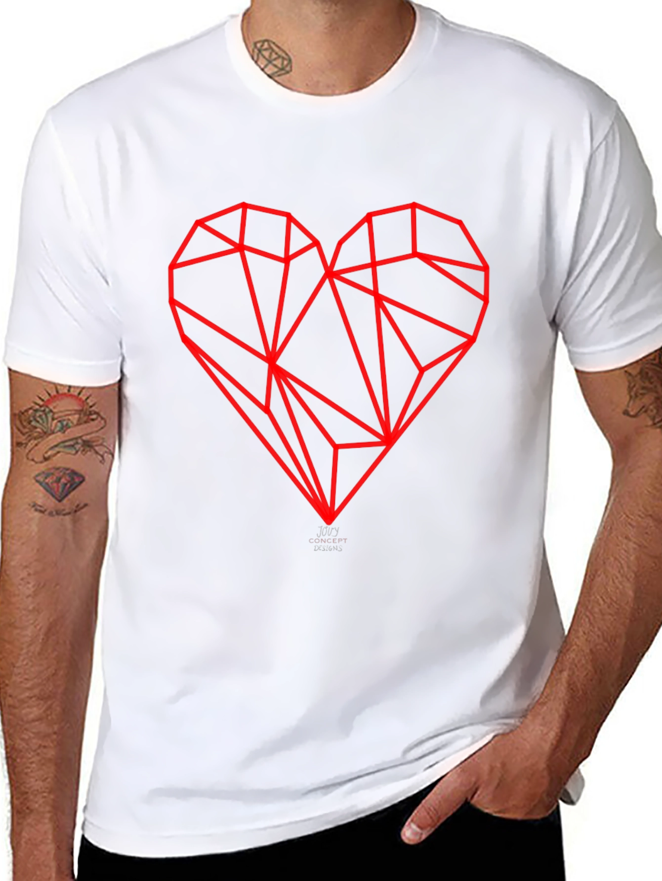 Geometric Heart Graphic Tee - Modern Streetwear
