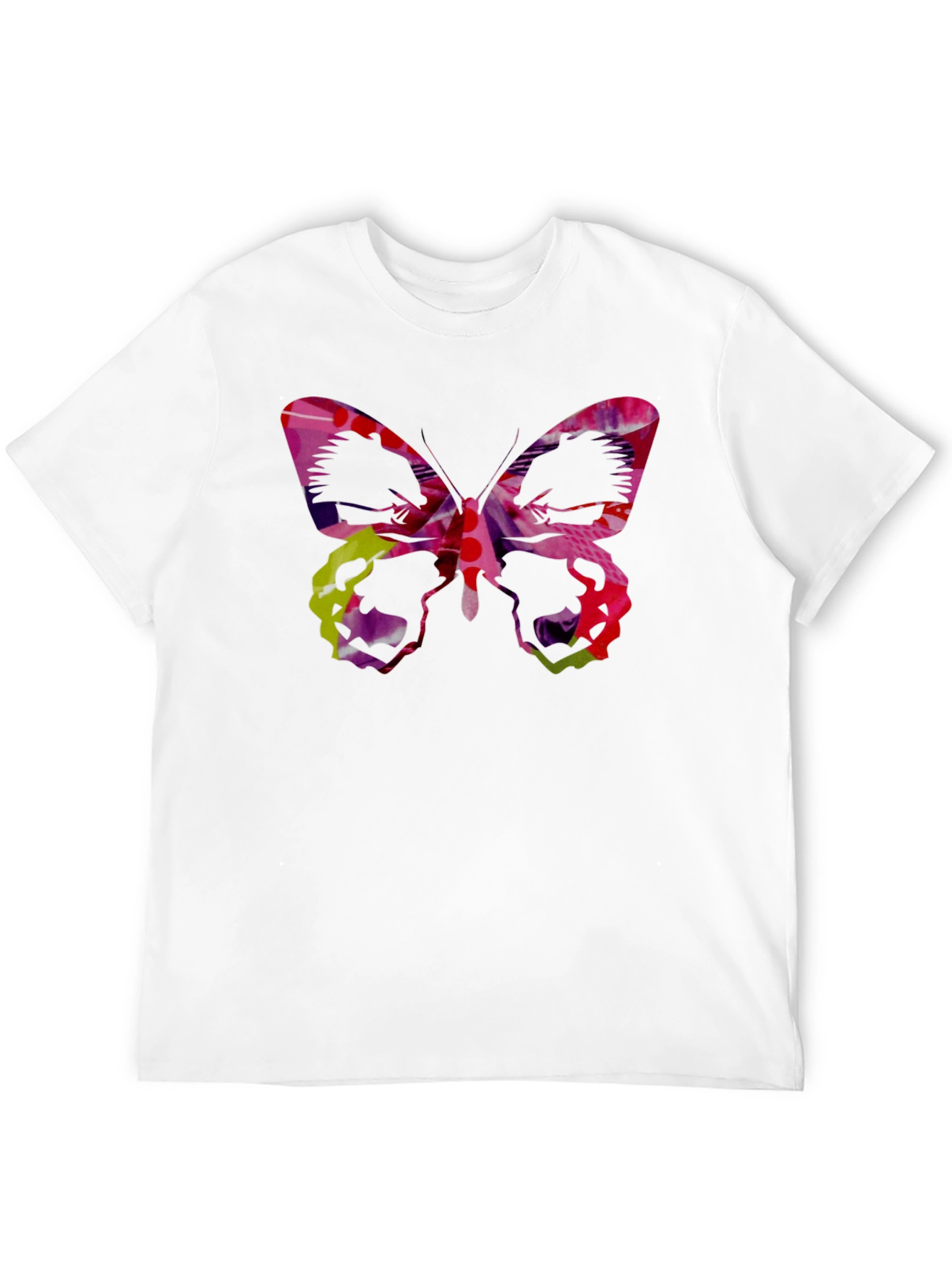 Butterfly Graphic Black Tee - Artistic Design